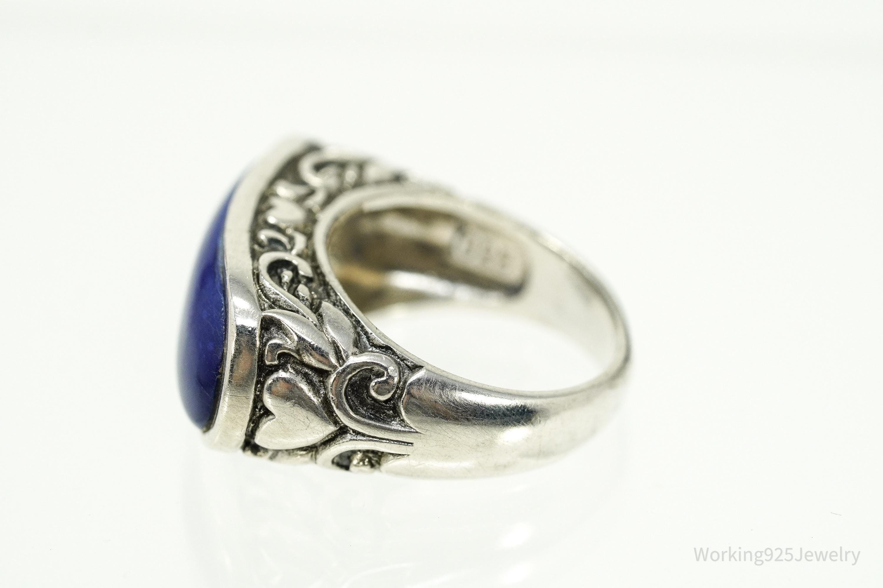 Vintage Lapis Lazuli Sterling Silver Ring Size 6.25