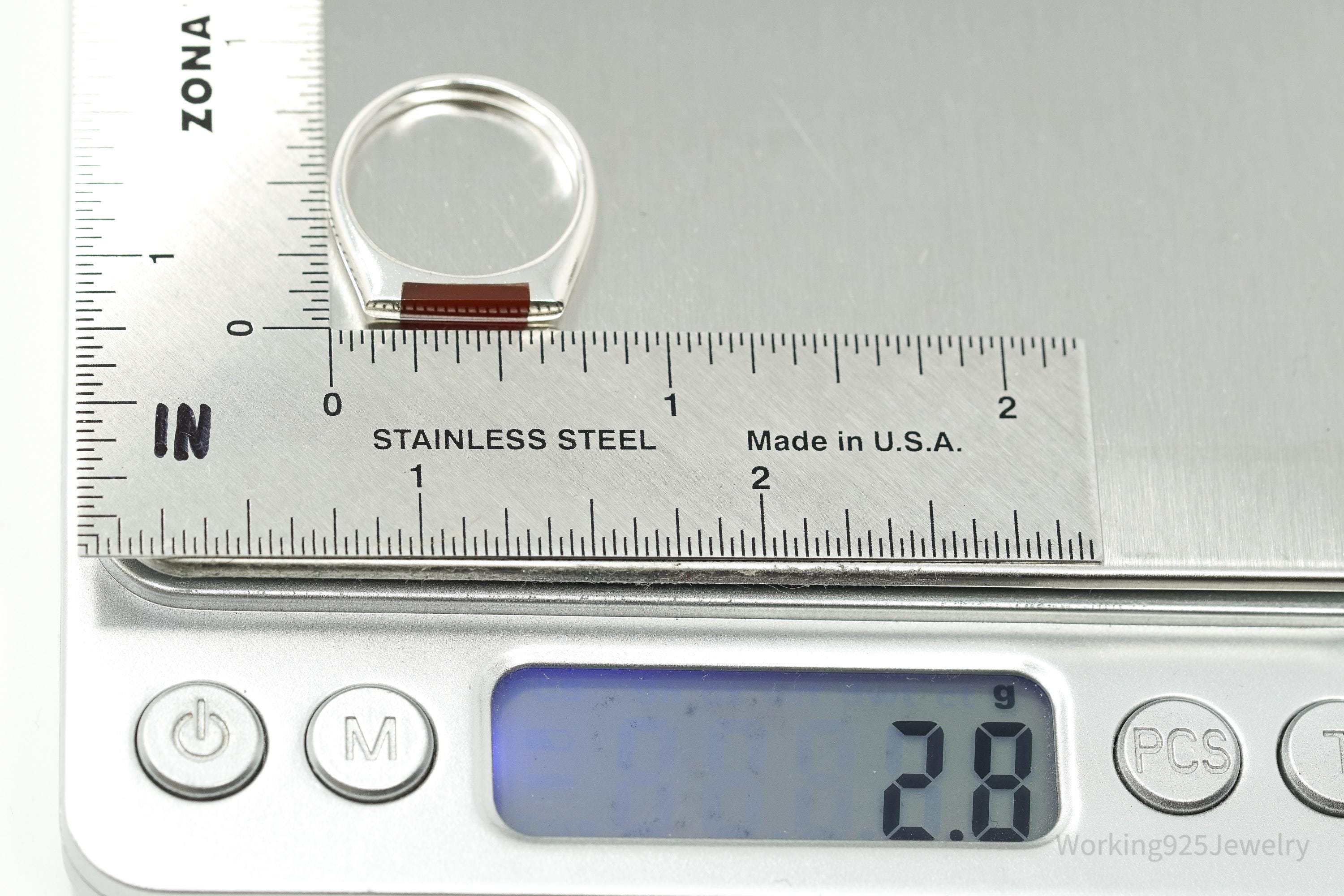 Vintage Carnelian Sterling Silver Ring - Size 7