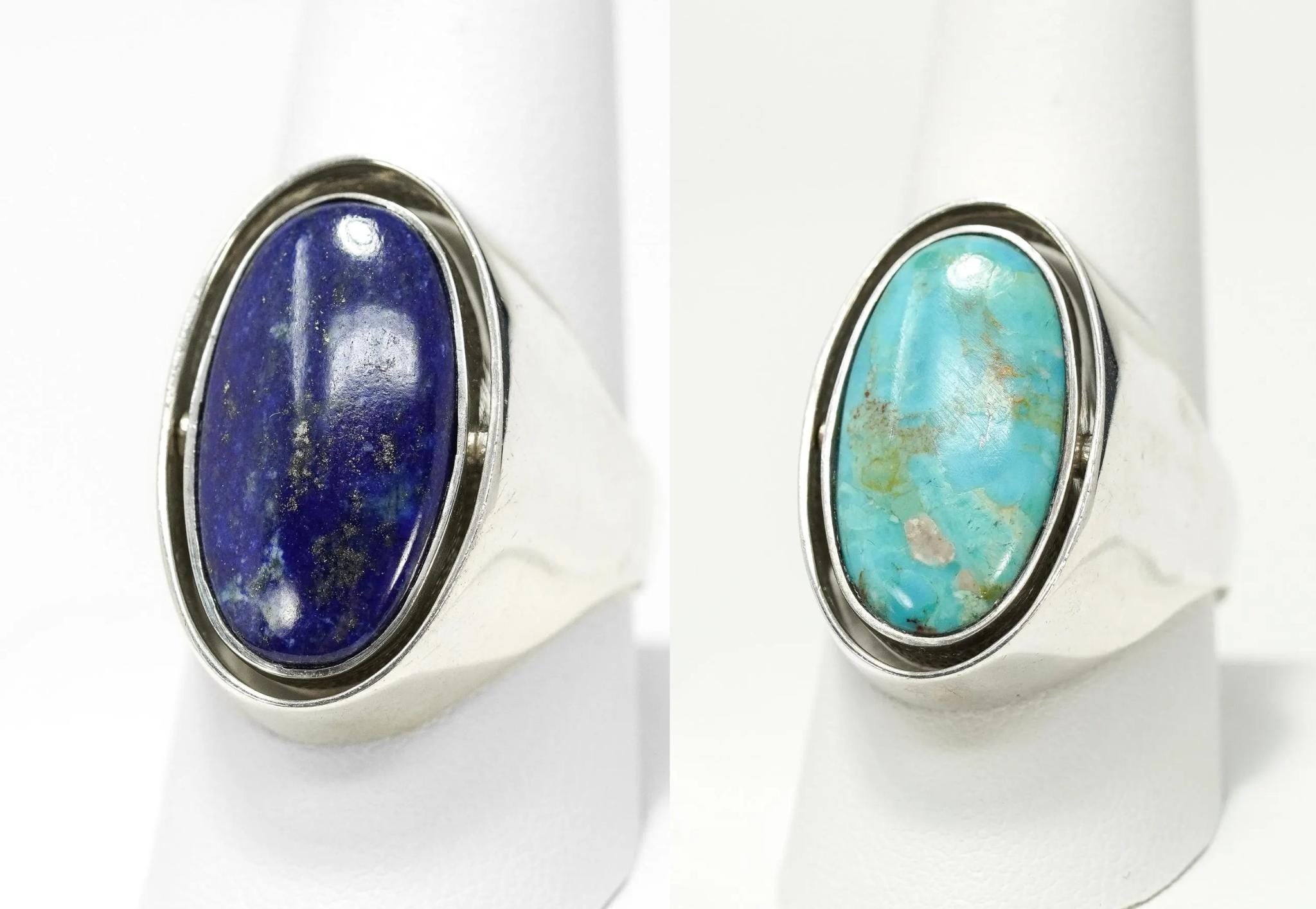 Vintage Desert Rose Co Sterling Silver Ring Lapis Lazuli Turquoise Reversible