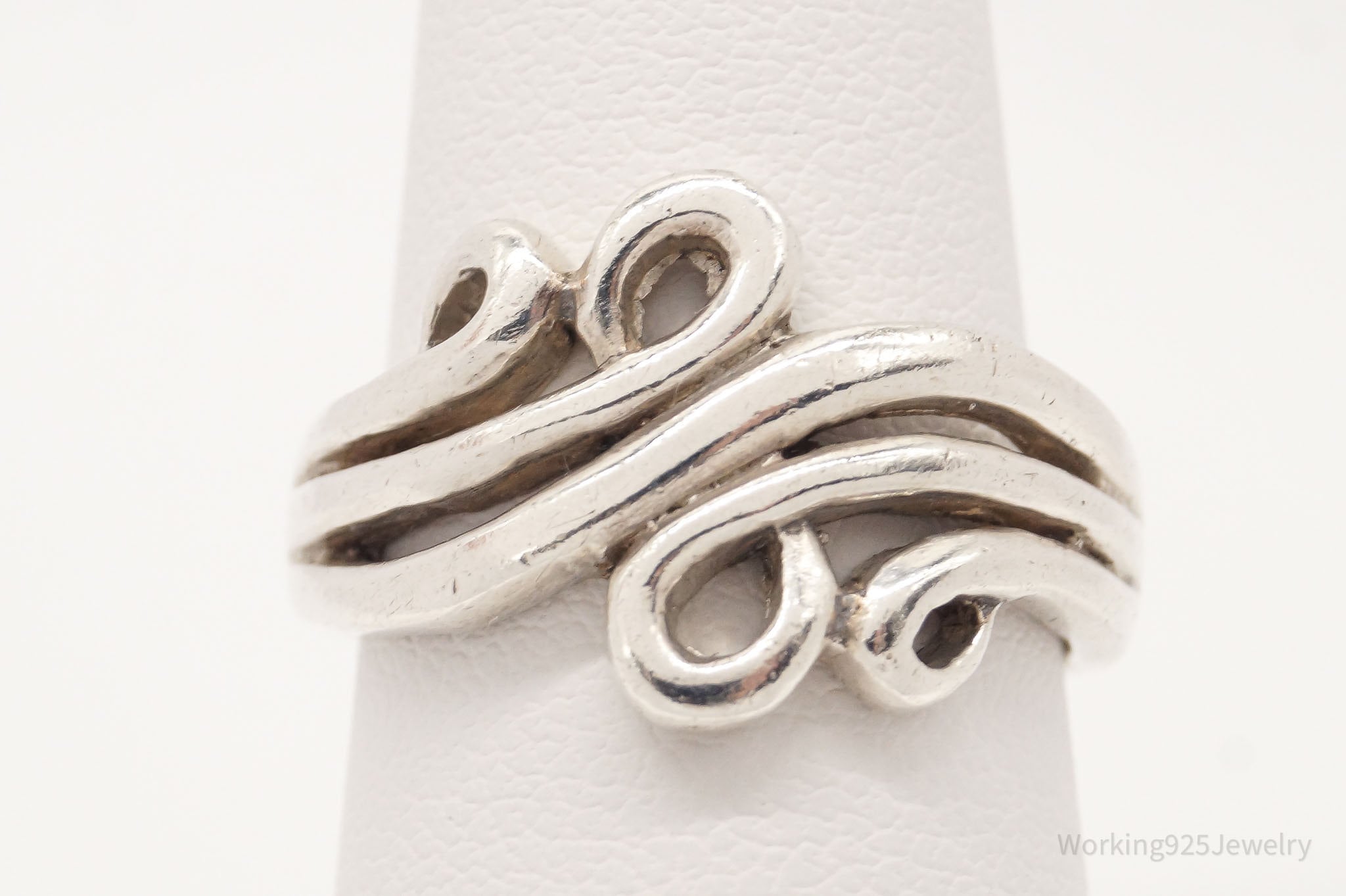 Vintage Swirl Scroll Sterling Silver Band Ring Size 6.5