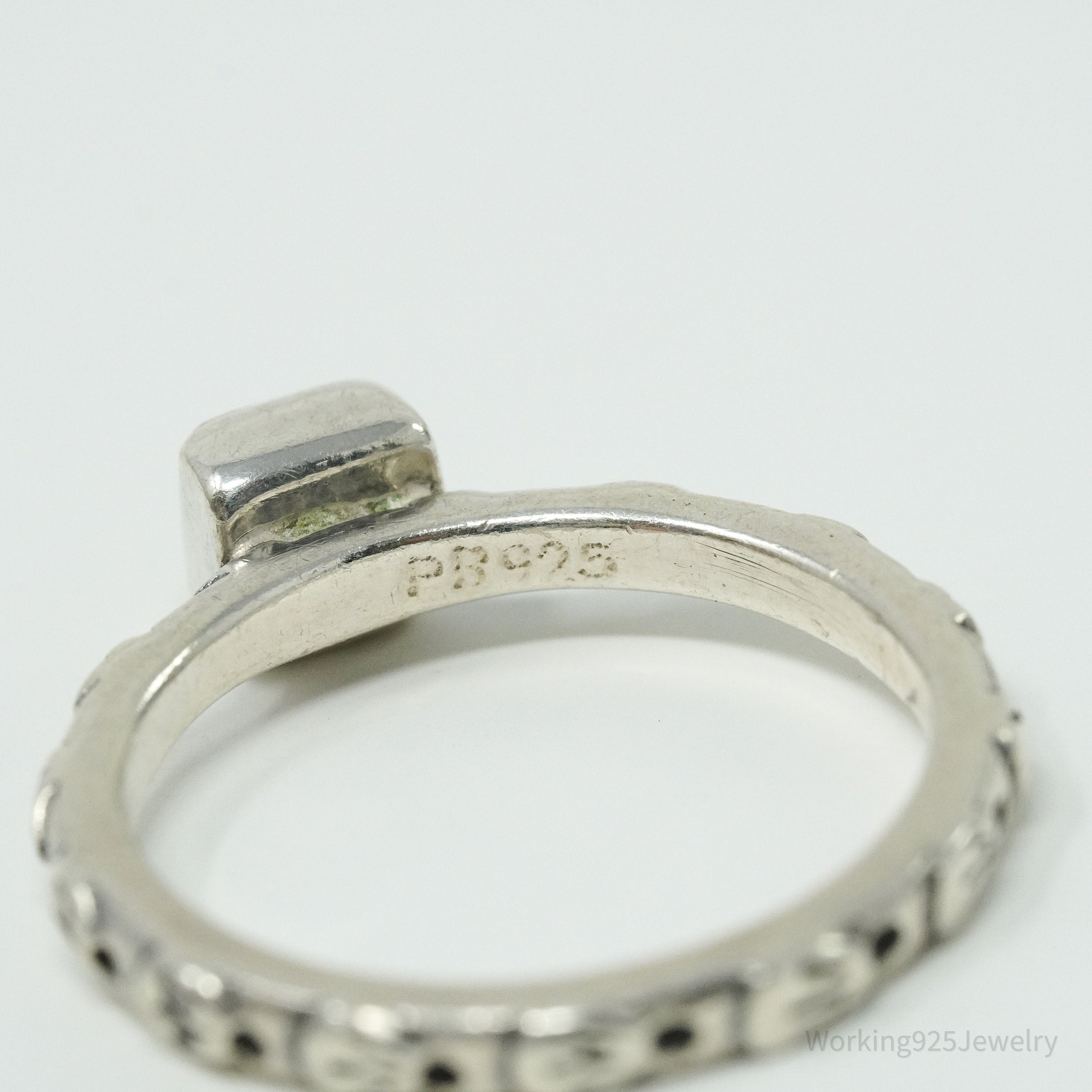 Vintage Peyote Bird Southwestern Shell Oyster Sterling Silver Ring - Size 7