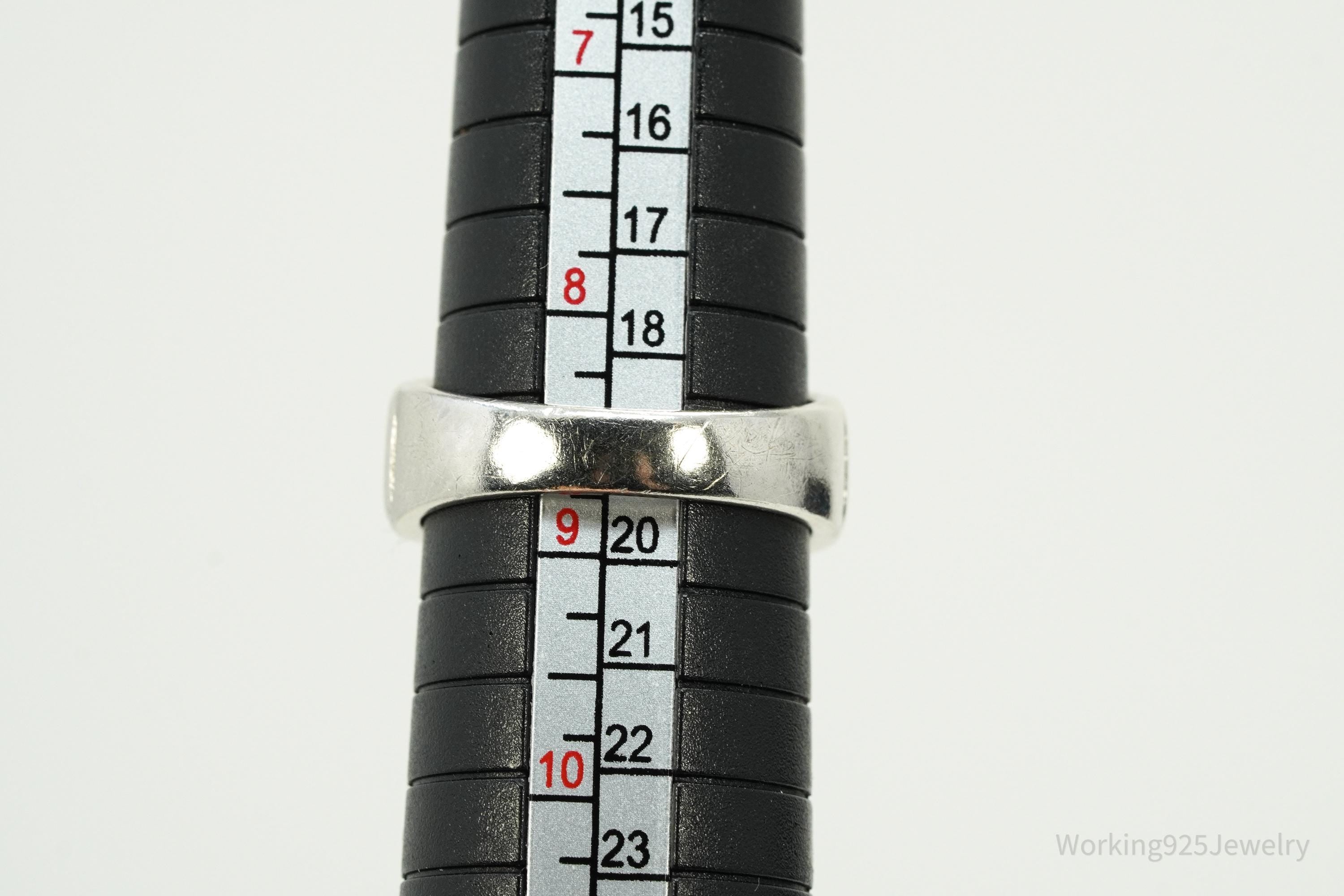 Vintage Ruby Sterling Silver Ring - Size 8.75