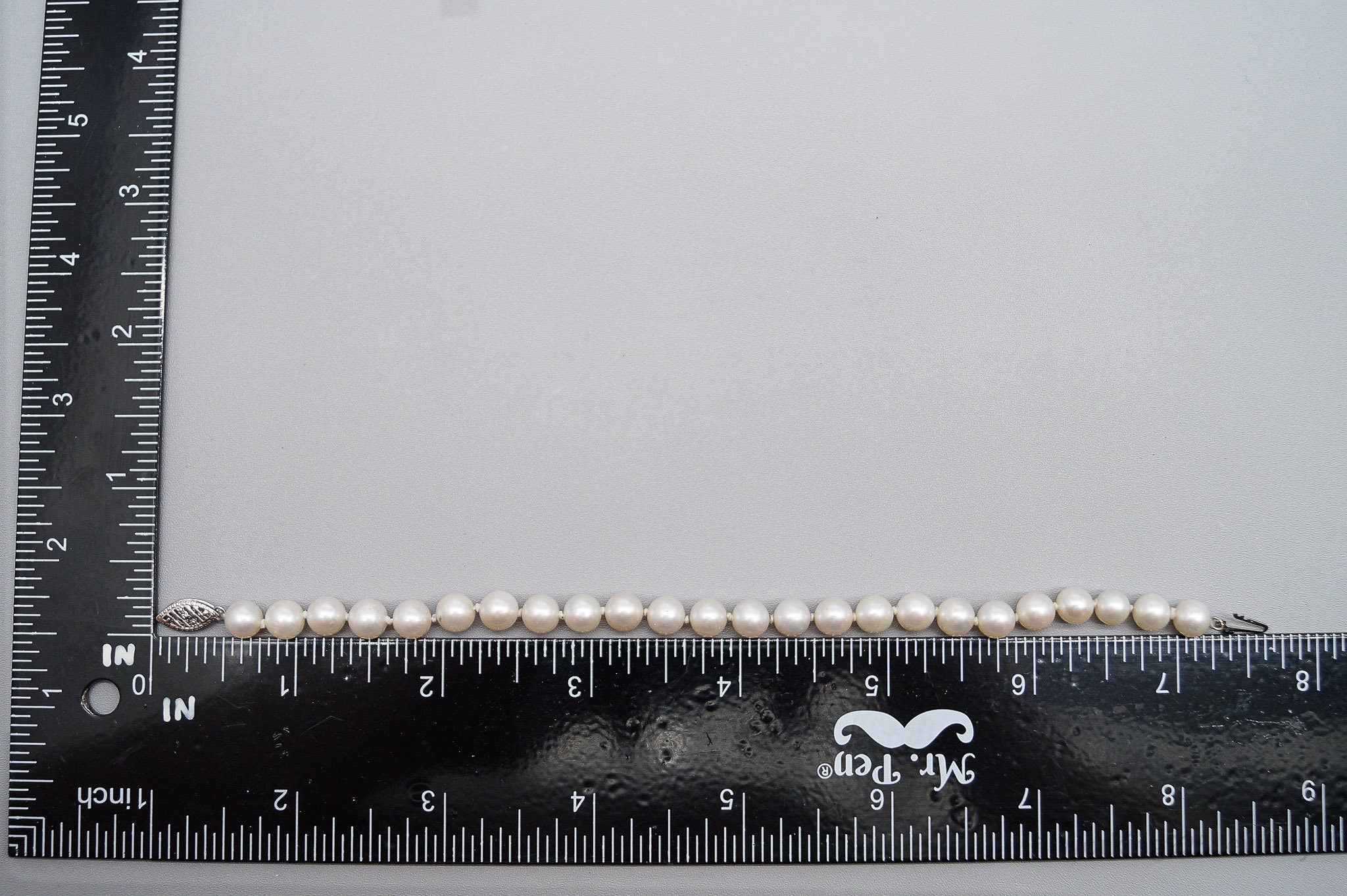 Vintage Pearl 14K White Gold Bracelet - 7 5/8"