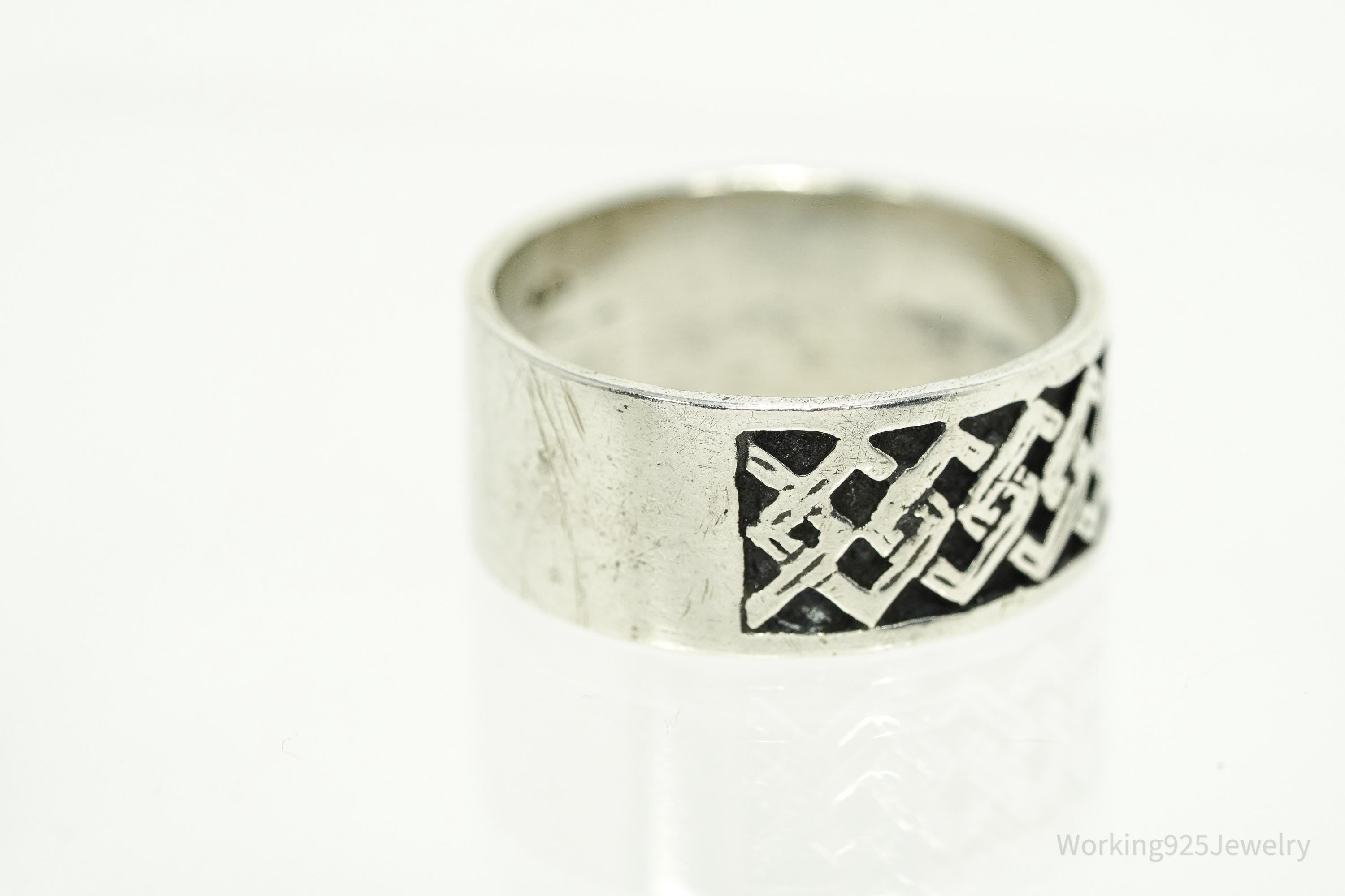 Vintage Celtic Knot Design Sterling Silver Band Ring - Size 9.5
