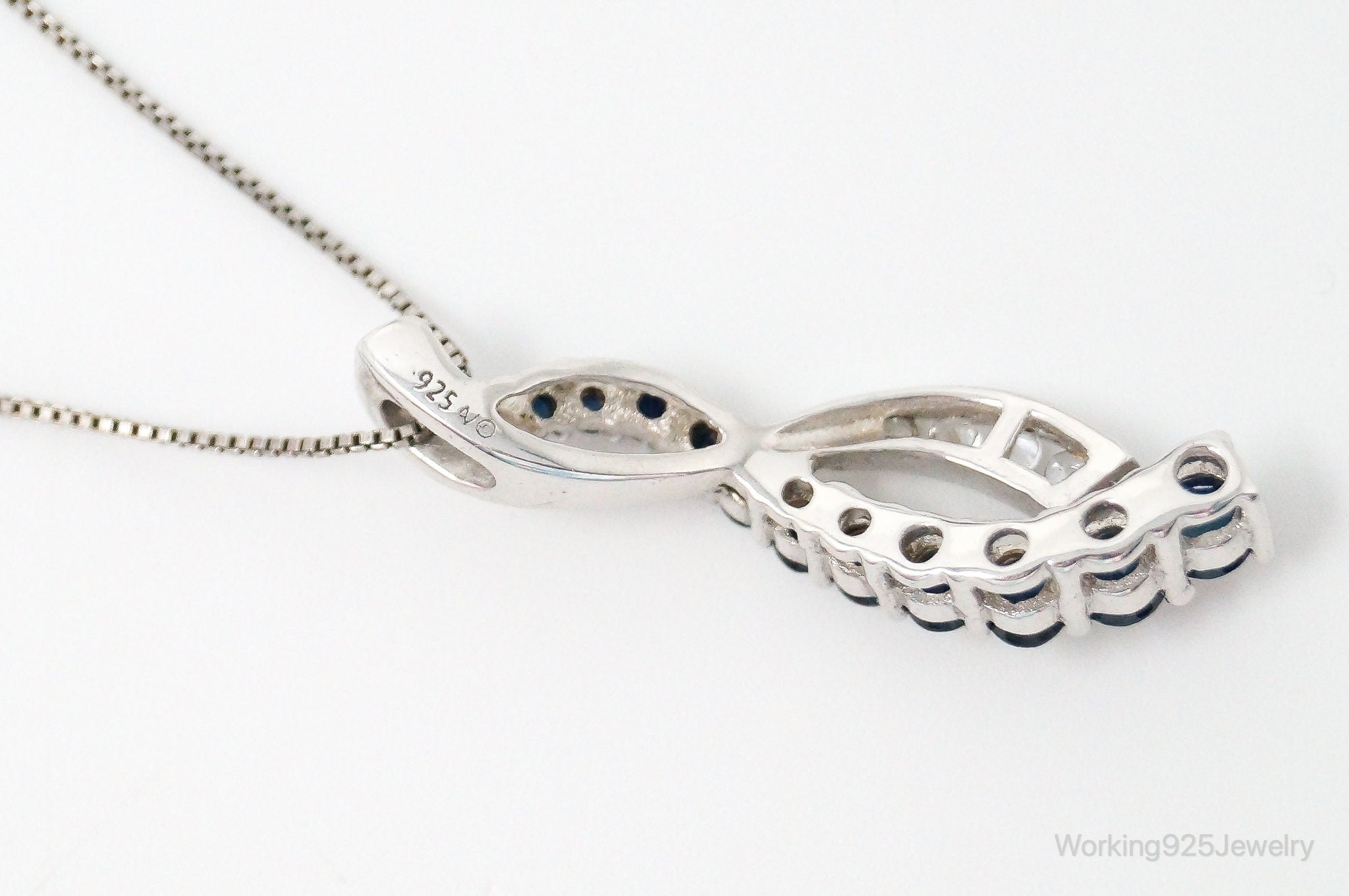 Designer Alwand Vahan Sapphire Cubic Zirconia Sterling Silver Necklace