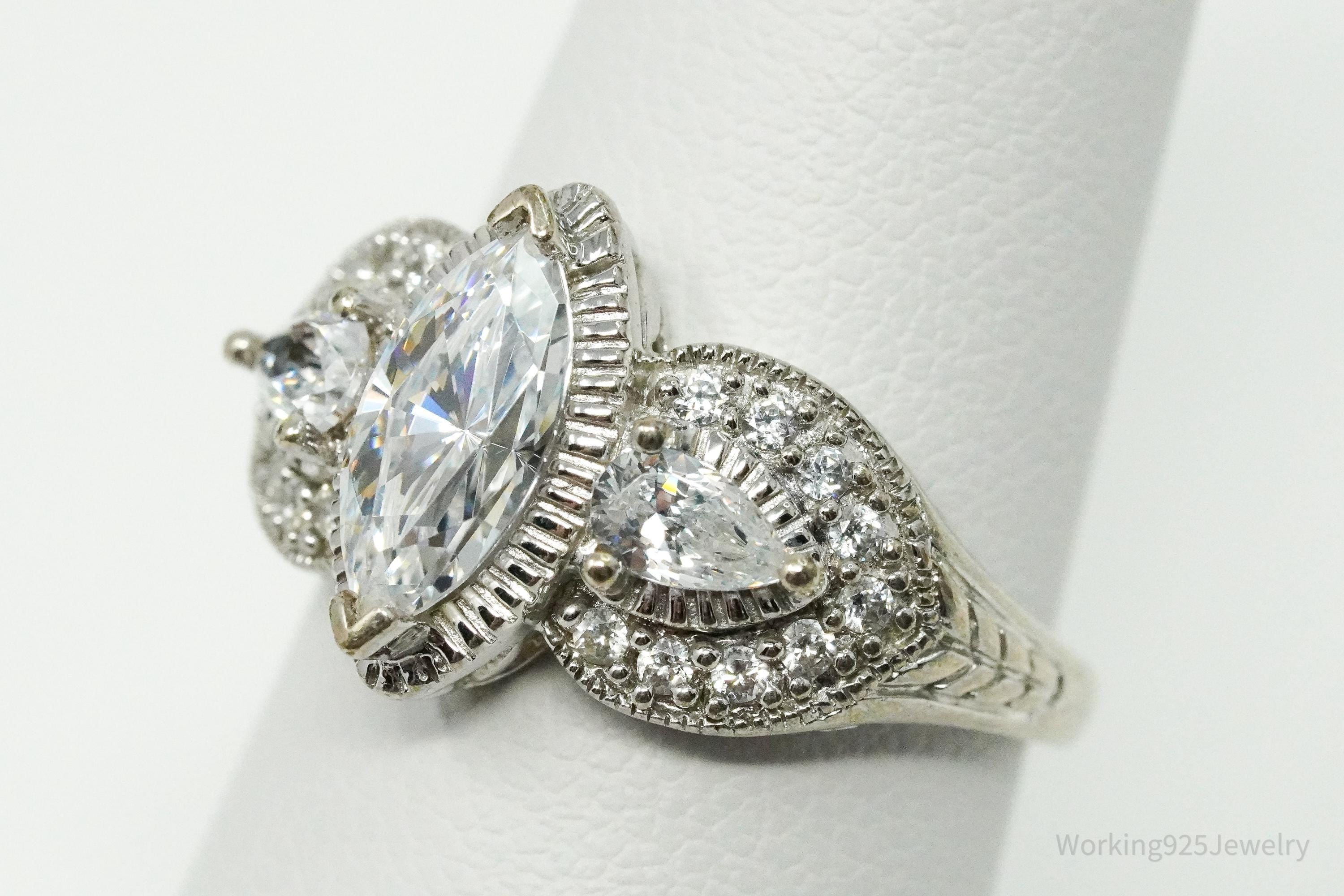 Vintage Lenox Cubic Zirconia Sterling Silver Ring Size 6