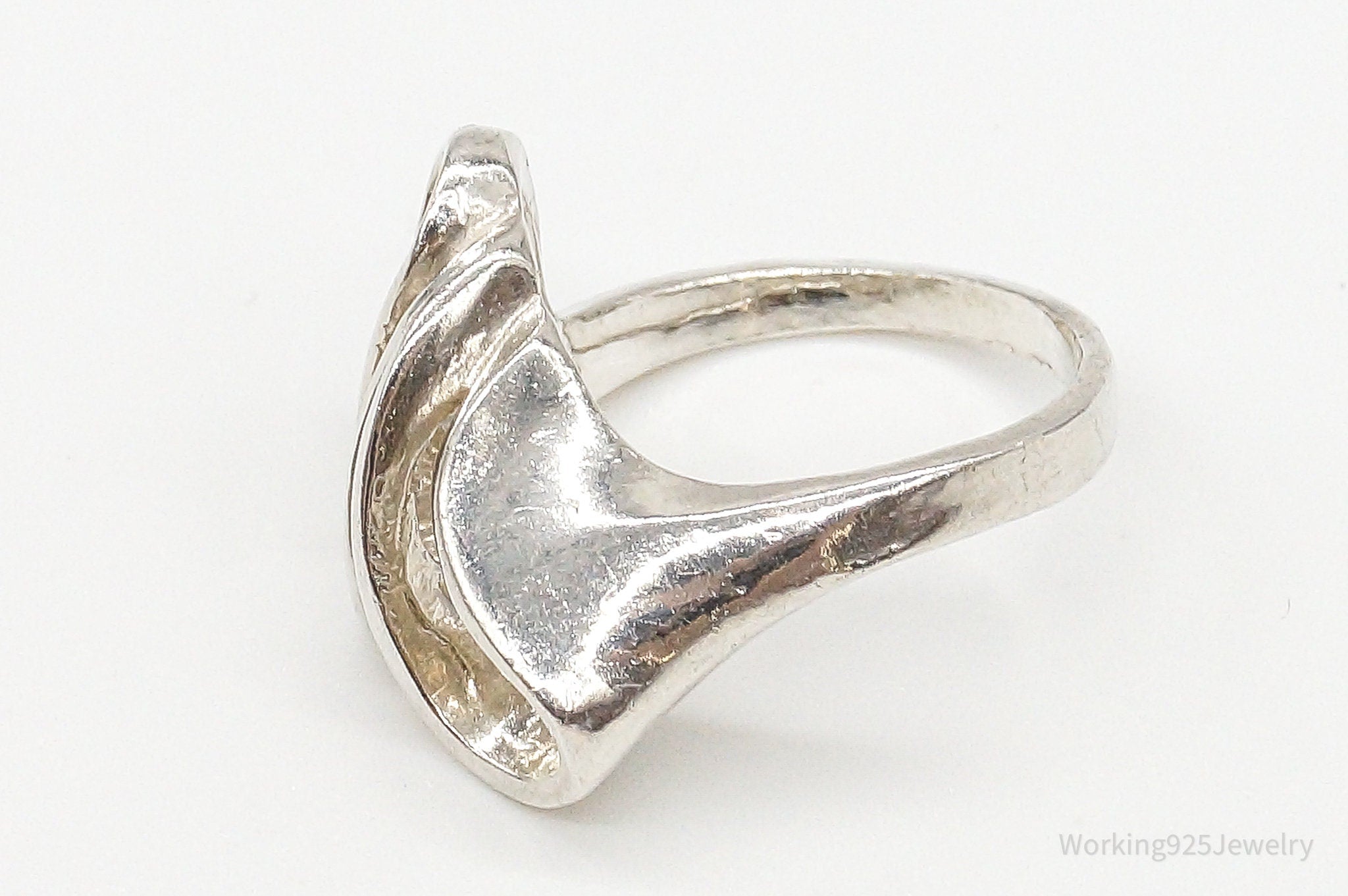 Vintage Modernist Sterling Silver Ring - Size 6