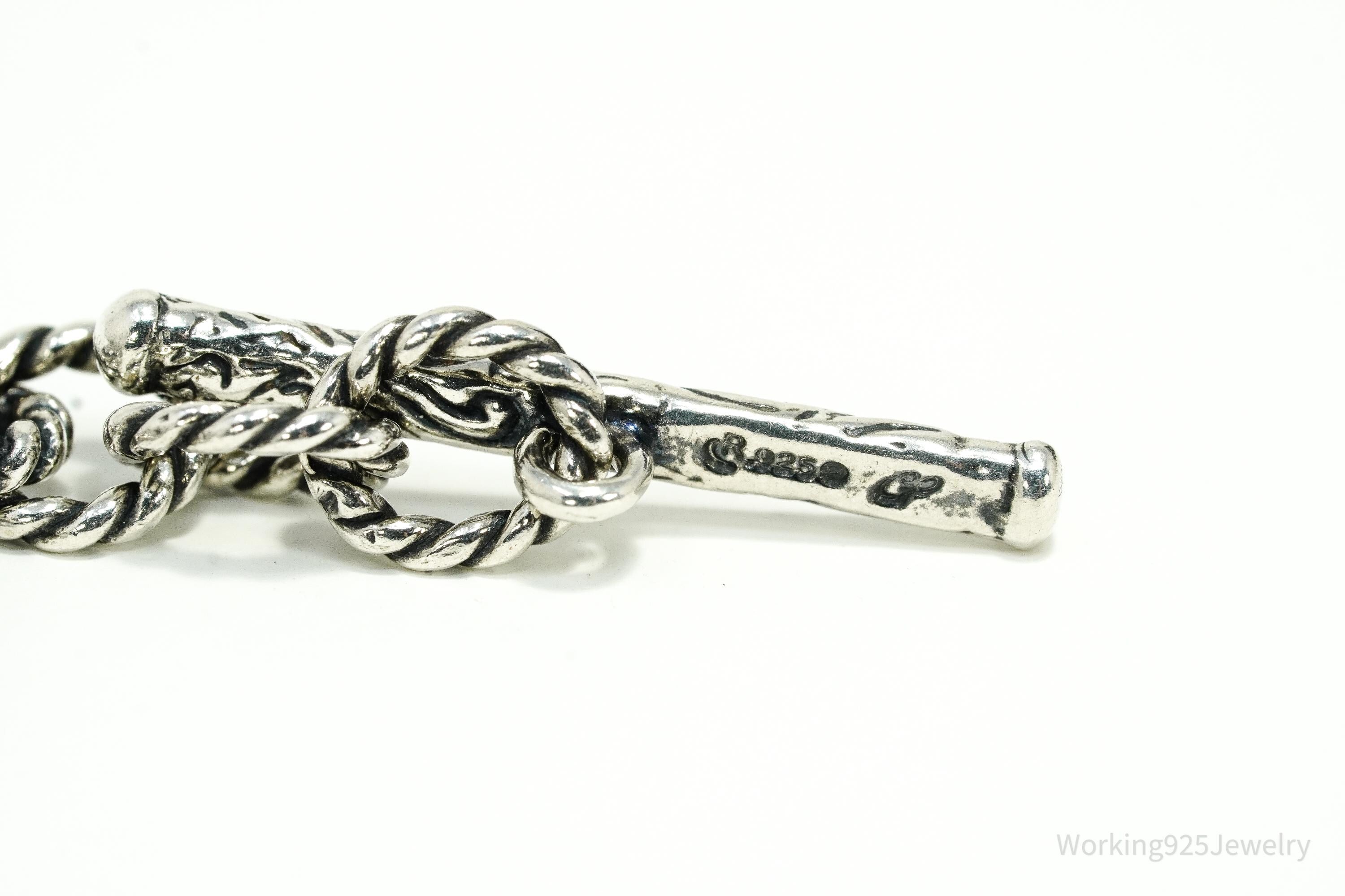 Vintage Native Carolyn Pollack Relios Sterling Silver Bracelet 9"