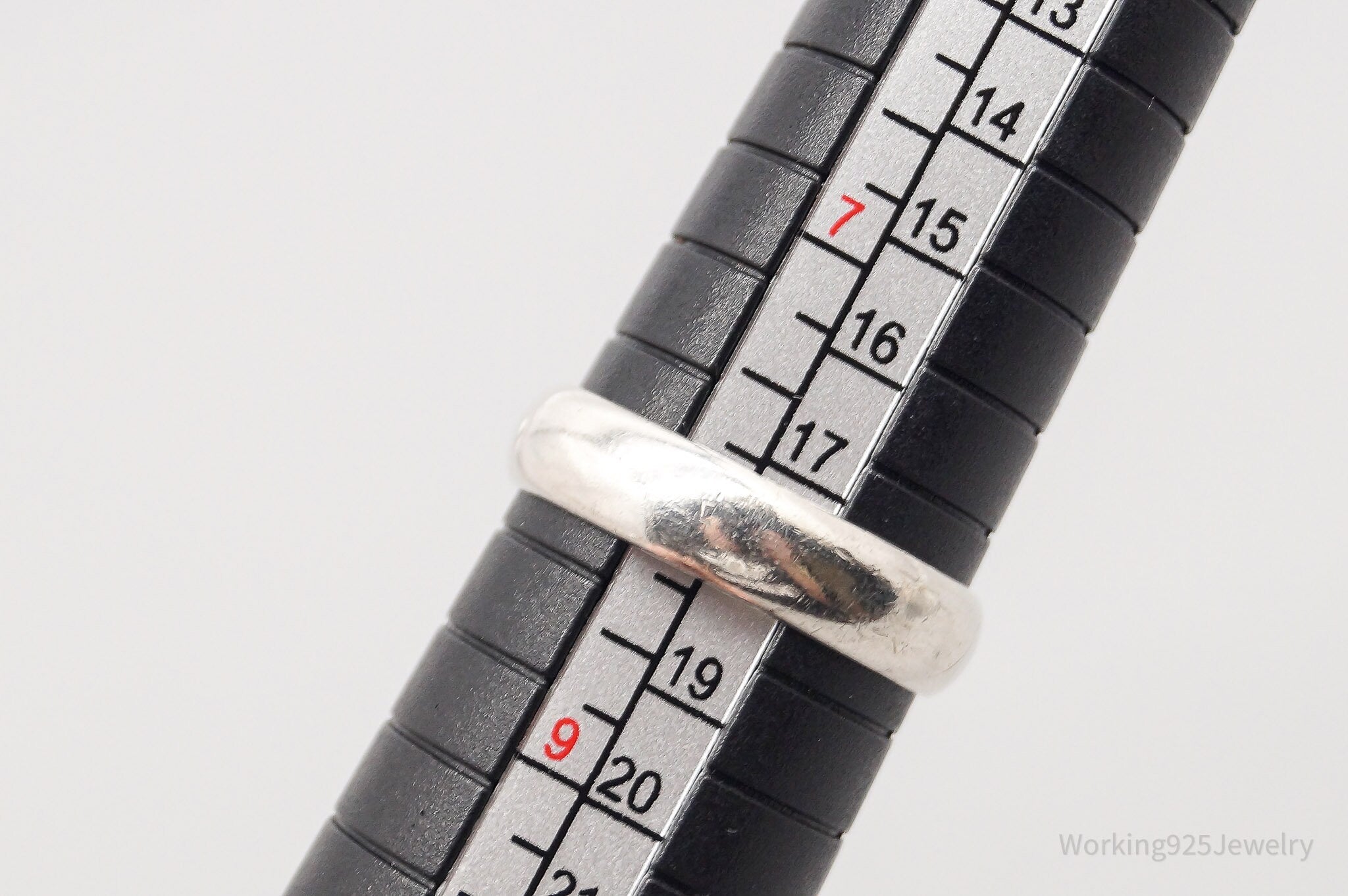 Vintage Large Black Onyx Silver Ring - Size 8