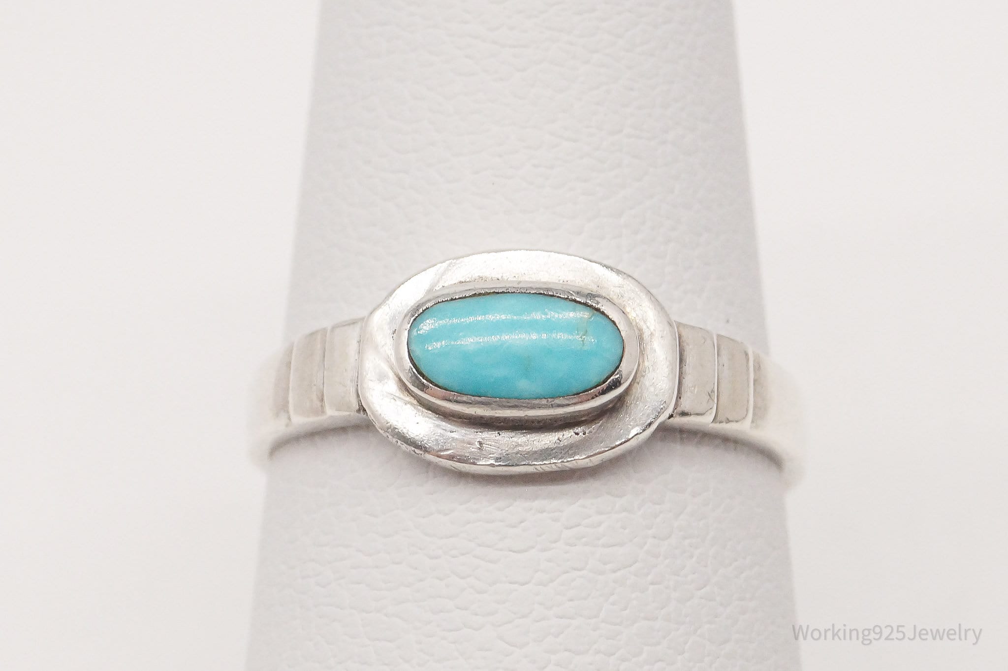 Vintage Turquoise Sterling Silver Ring - Size 6.25