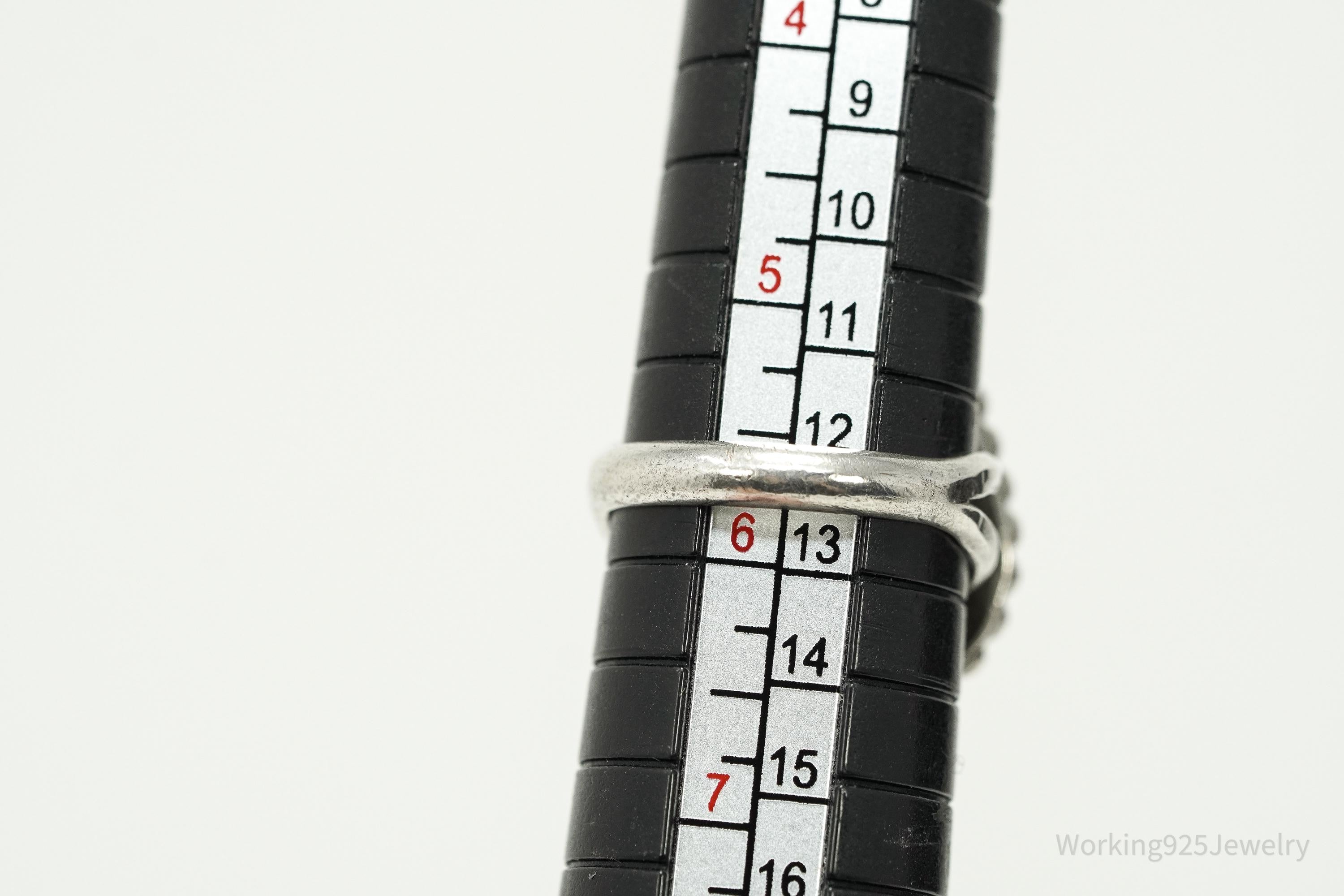 Vintage Handmade Native American Turquoise Sterling Silver Ring - Size 5.75