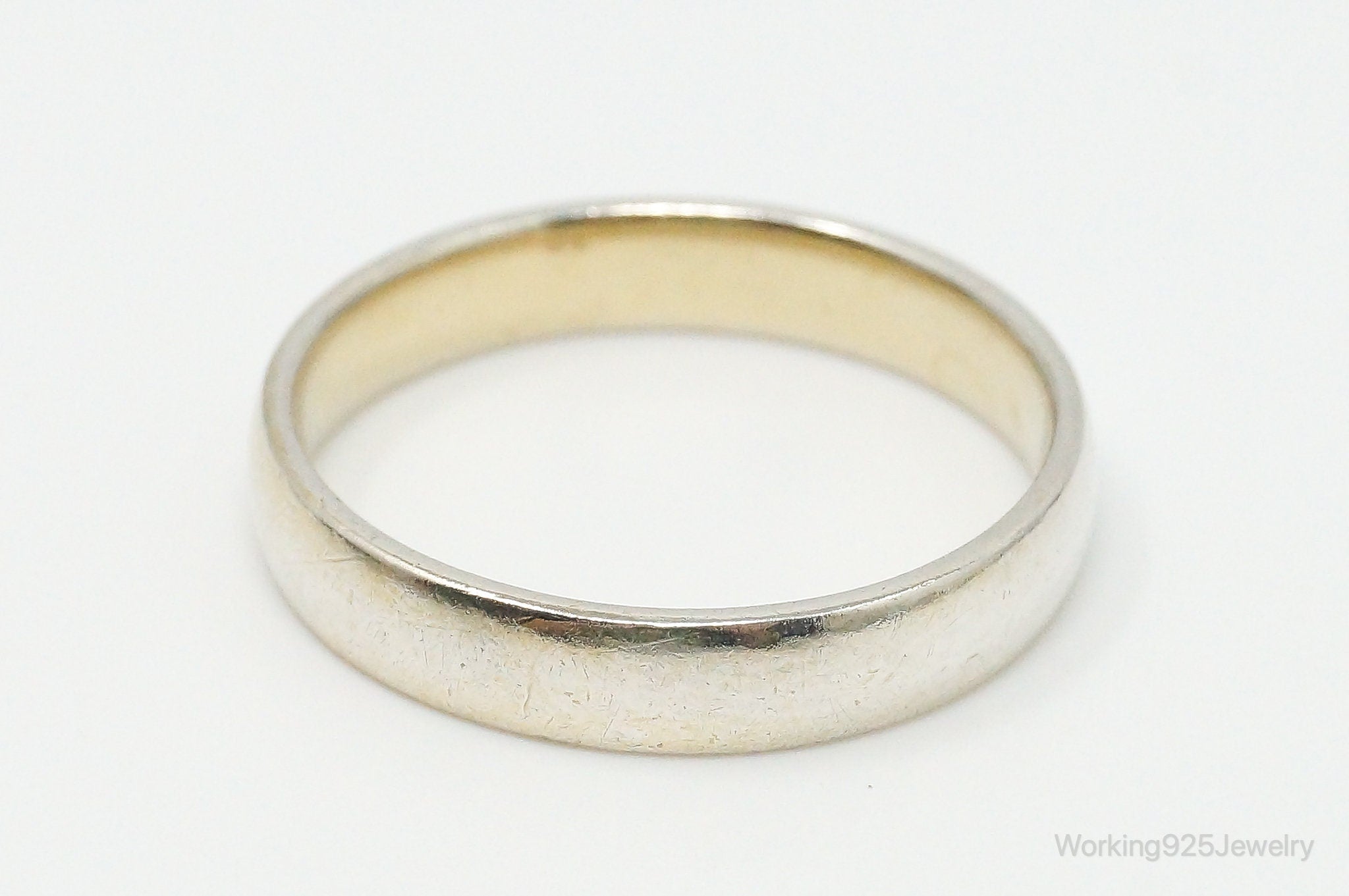 Vintage 18K Gold Sterling Silver Band Ring Size 11