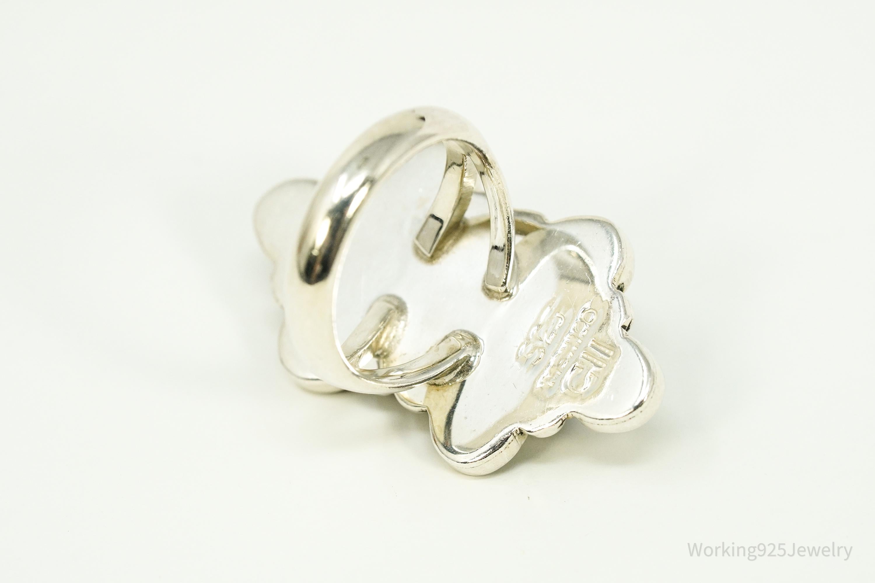 Vintage Mexico CII Blue Lace Agate Sterling Silver Ring Size 6