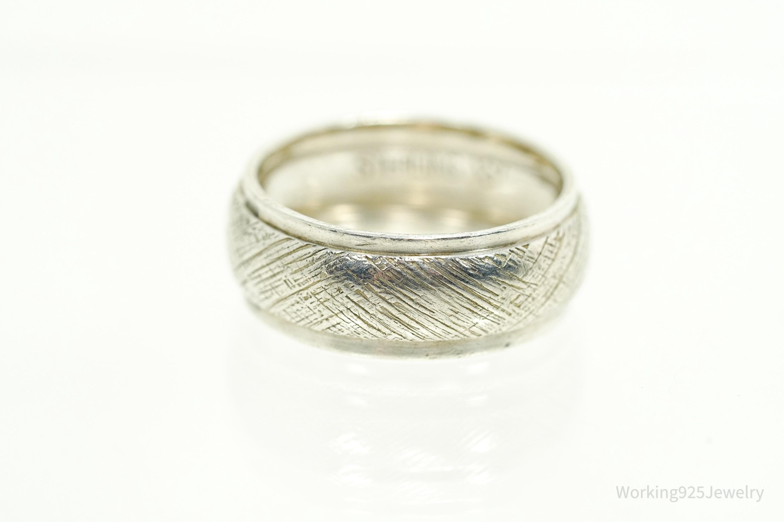 Antique Designer Sterling Silver Band Ring - Size 6