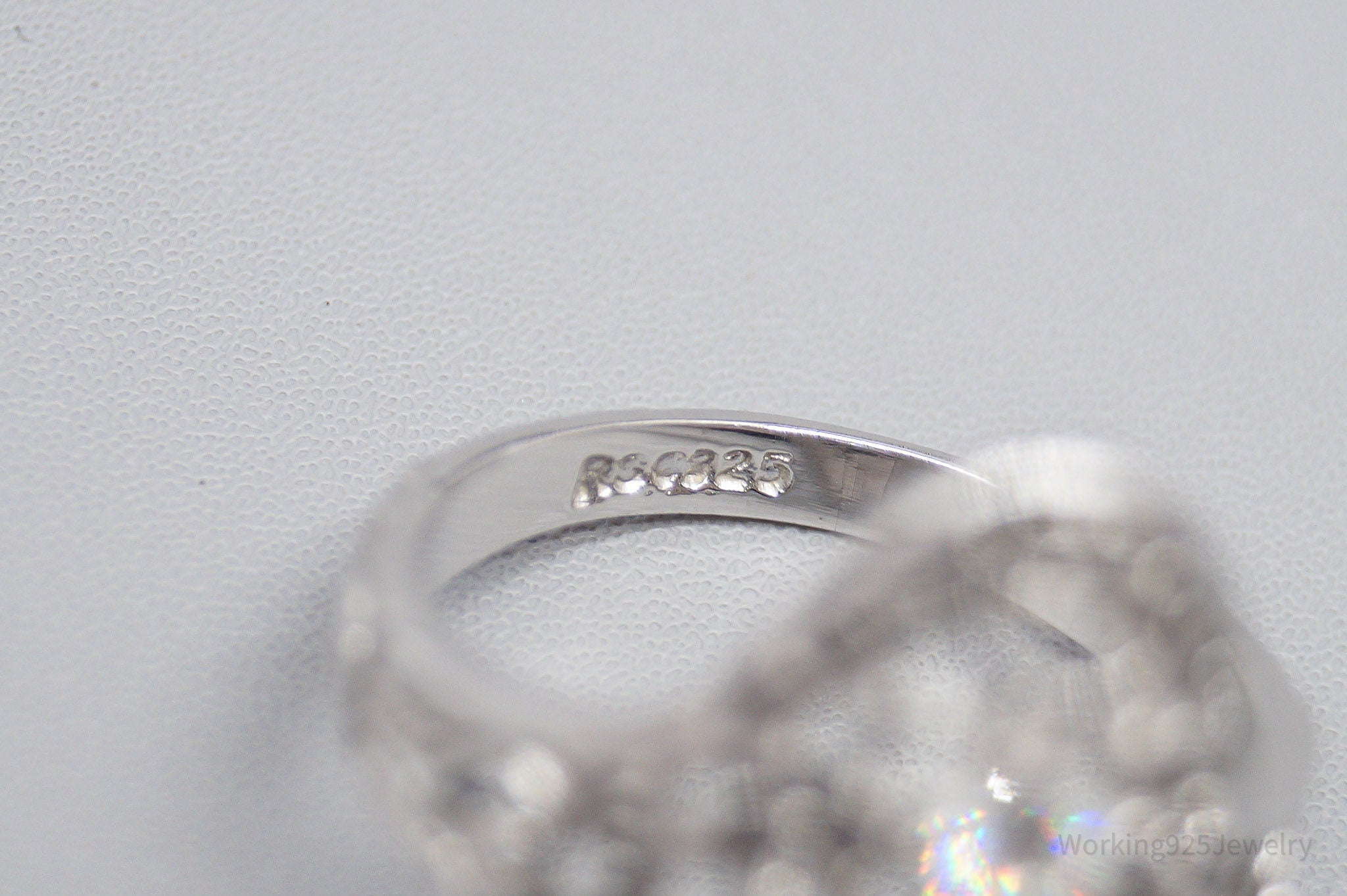 Vintage Cubic Zirconia Sterling Silver Ring - Size 7