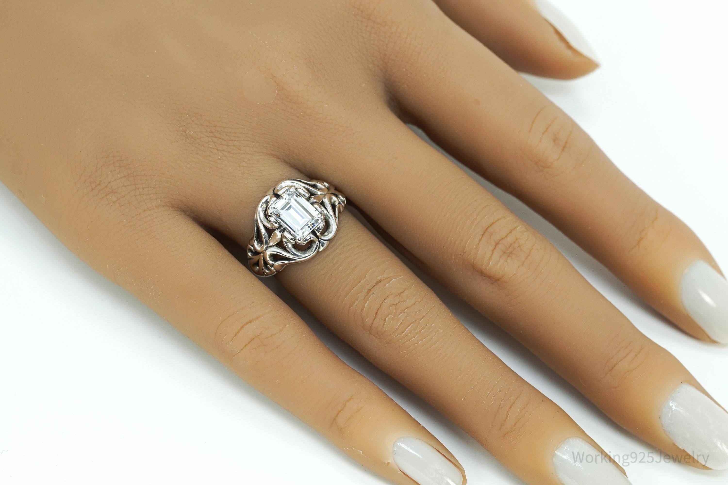 Vintage KABANA Diamonique Cubic Zirconia Sterling Silver Ring - Size 7