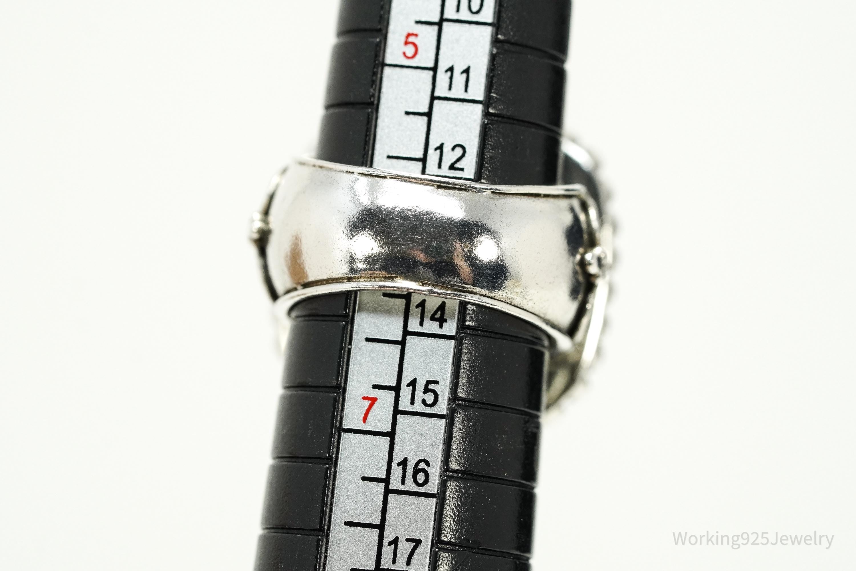 Vintage Samuel J Benham BJC Blue Larimar Sterling Silver Ring - Size 6.25