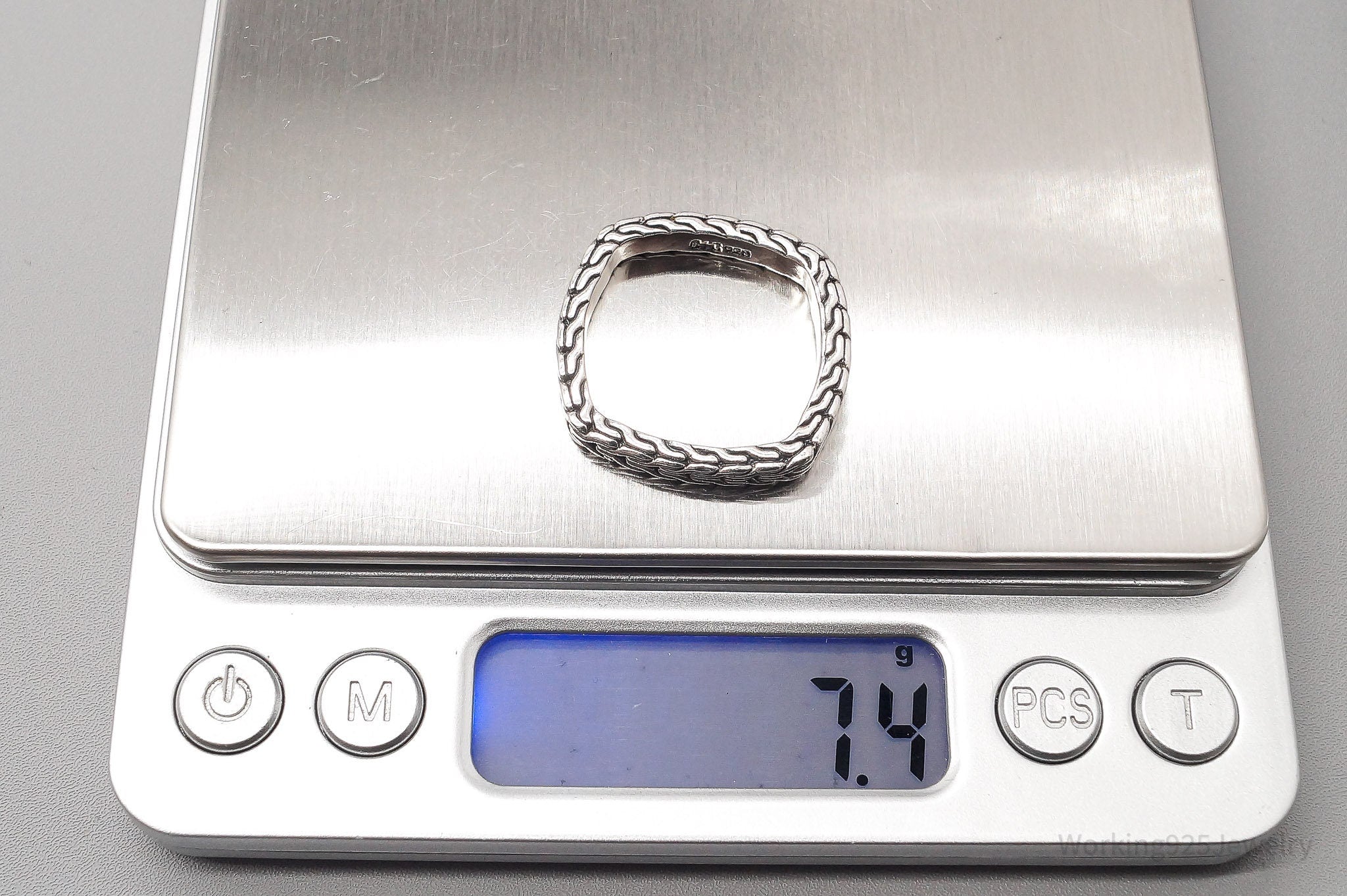 Vintage Dragon Snake Weave Style Byzantine Sterling Silver Band Ring - Size 11.5