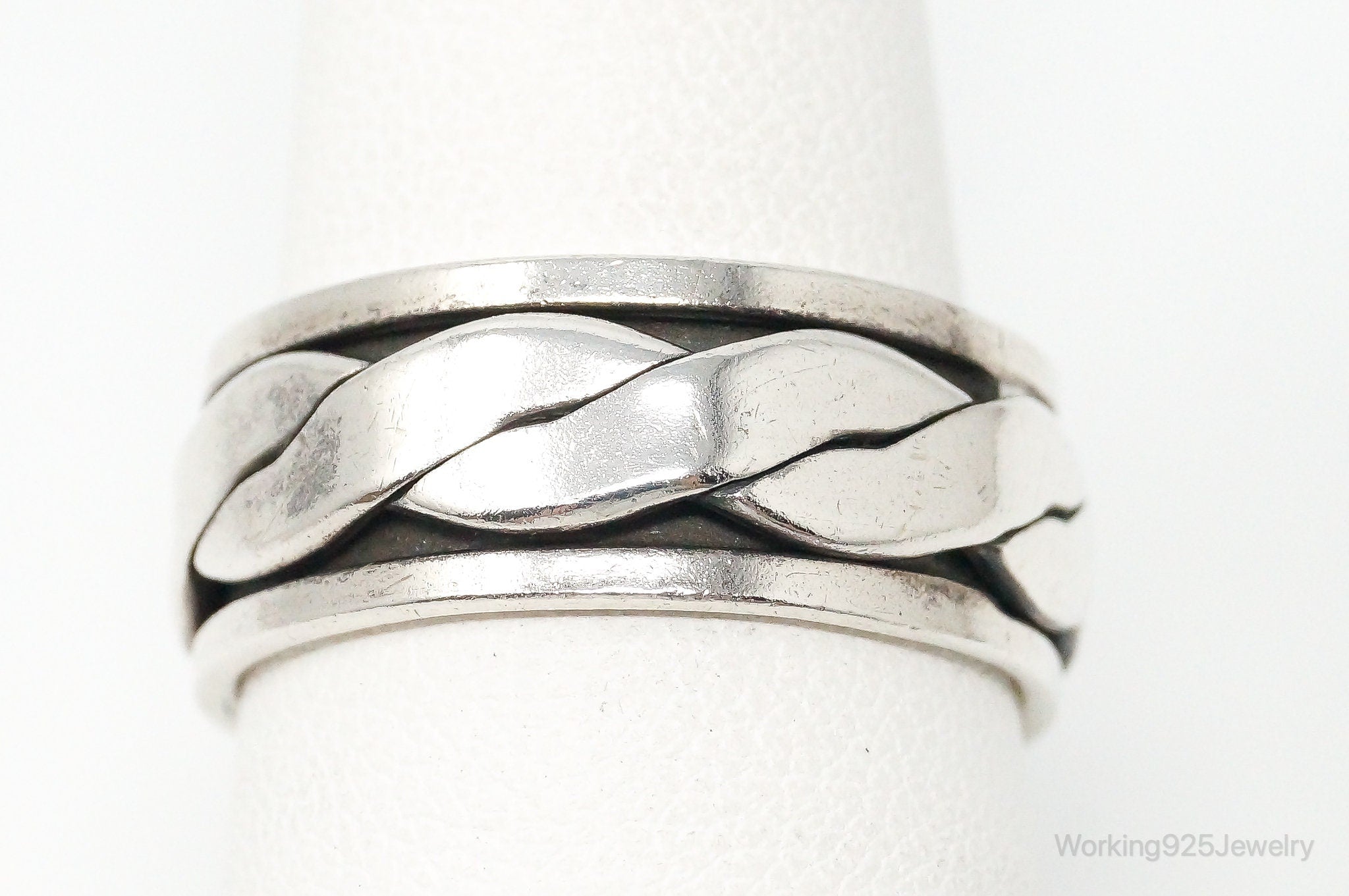 Vintage Spinner Spinning Cable Twist Sterling Silver Band Ring Size 8.75