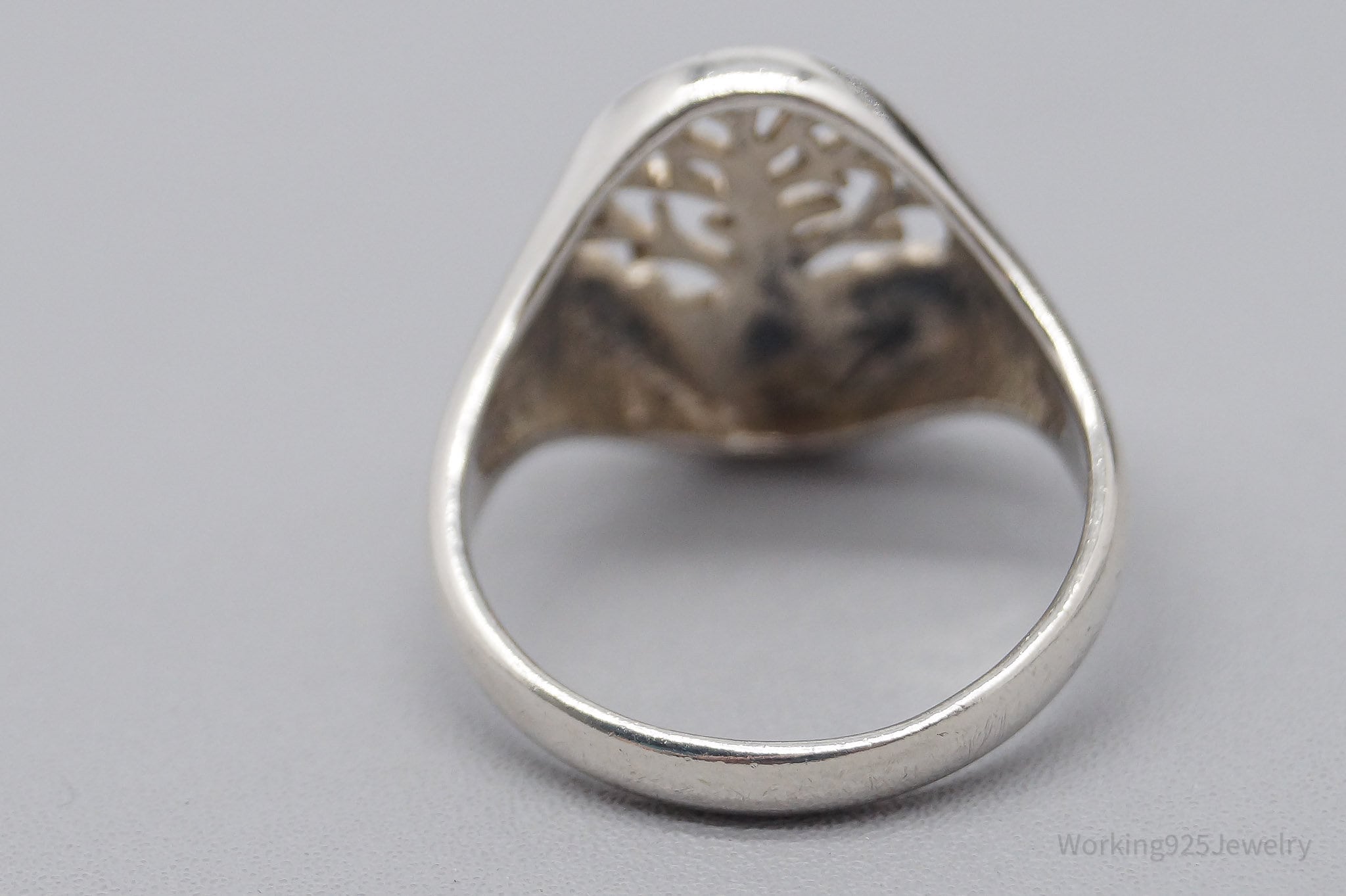 Vintage Tree Of Life Sterling Silver Ring - Size 8.5