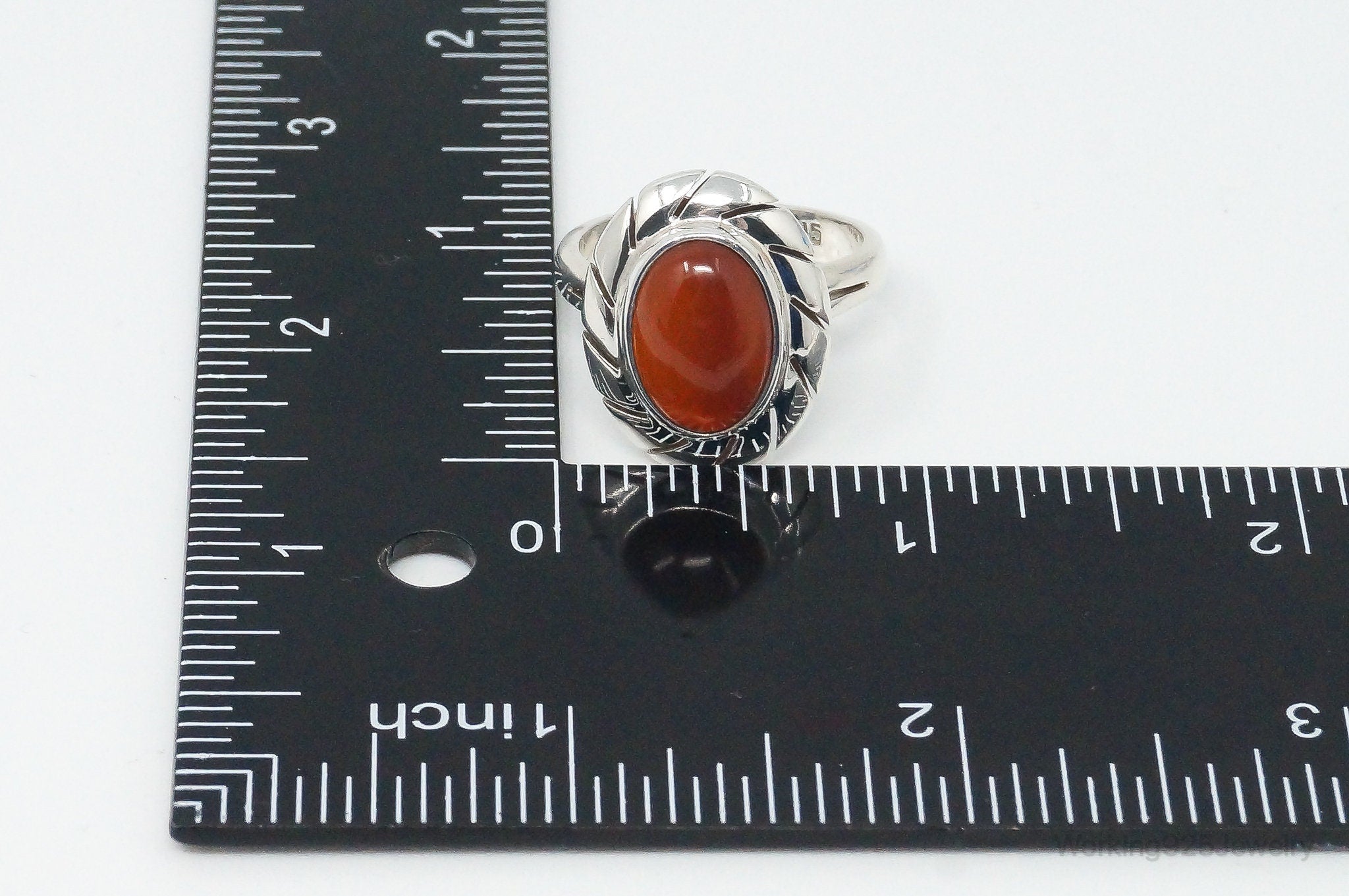 Vintage Mexico CII Carnelian Sterling Silver Ring Size 10.25