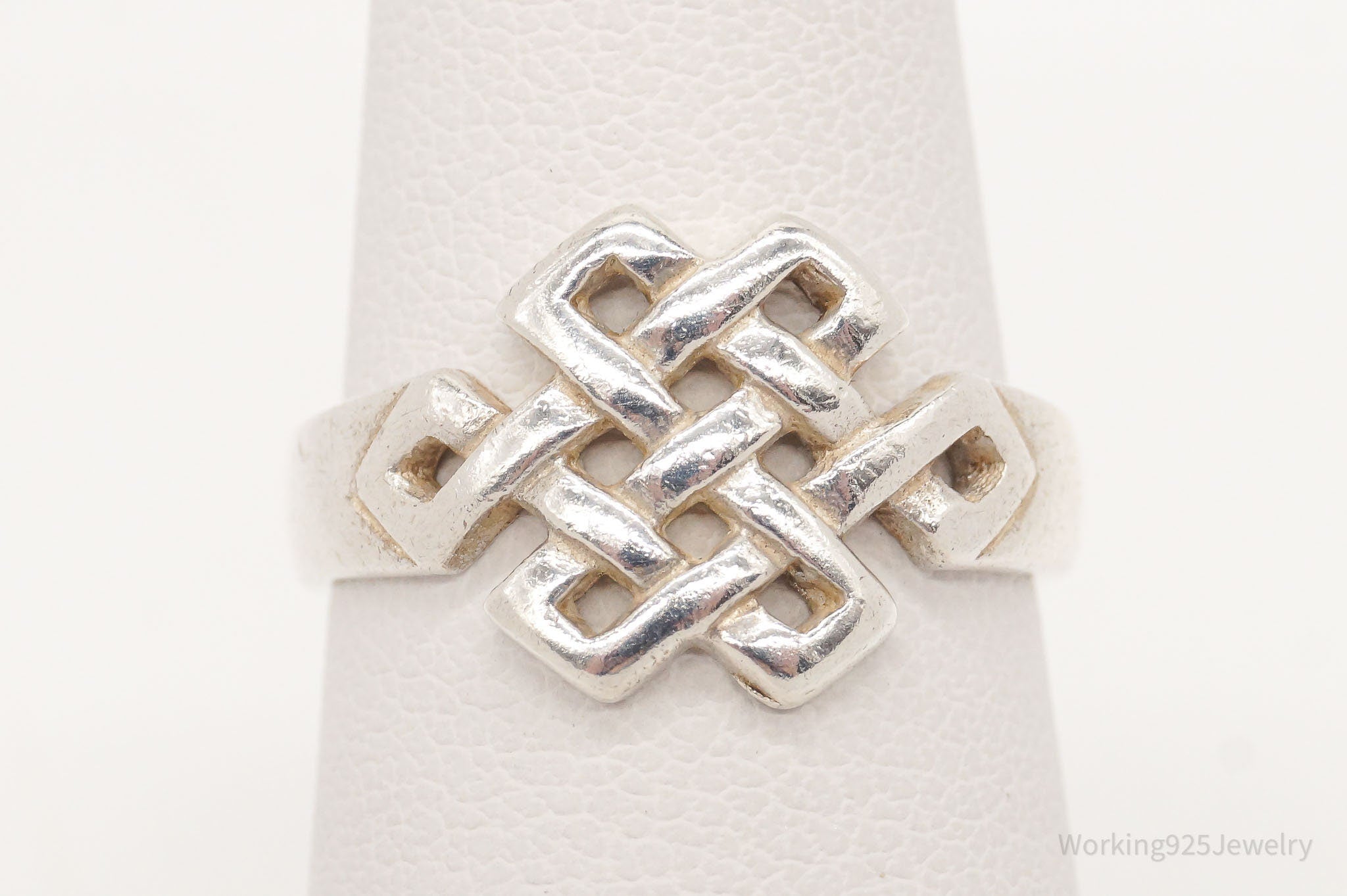 Vintage Celtic Knot Sterling Silver Ring - Size 5.75