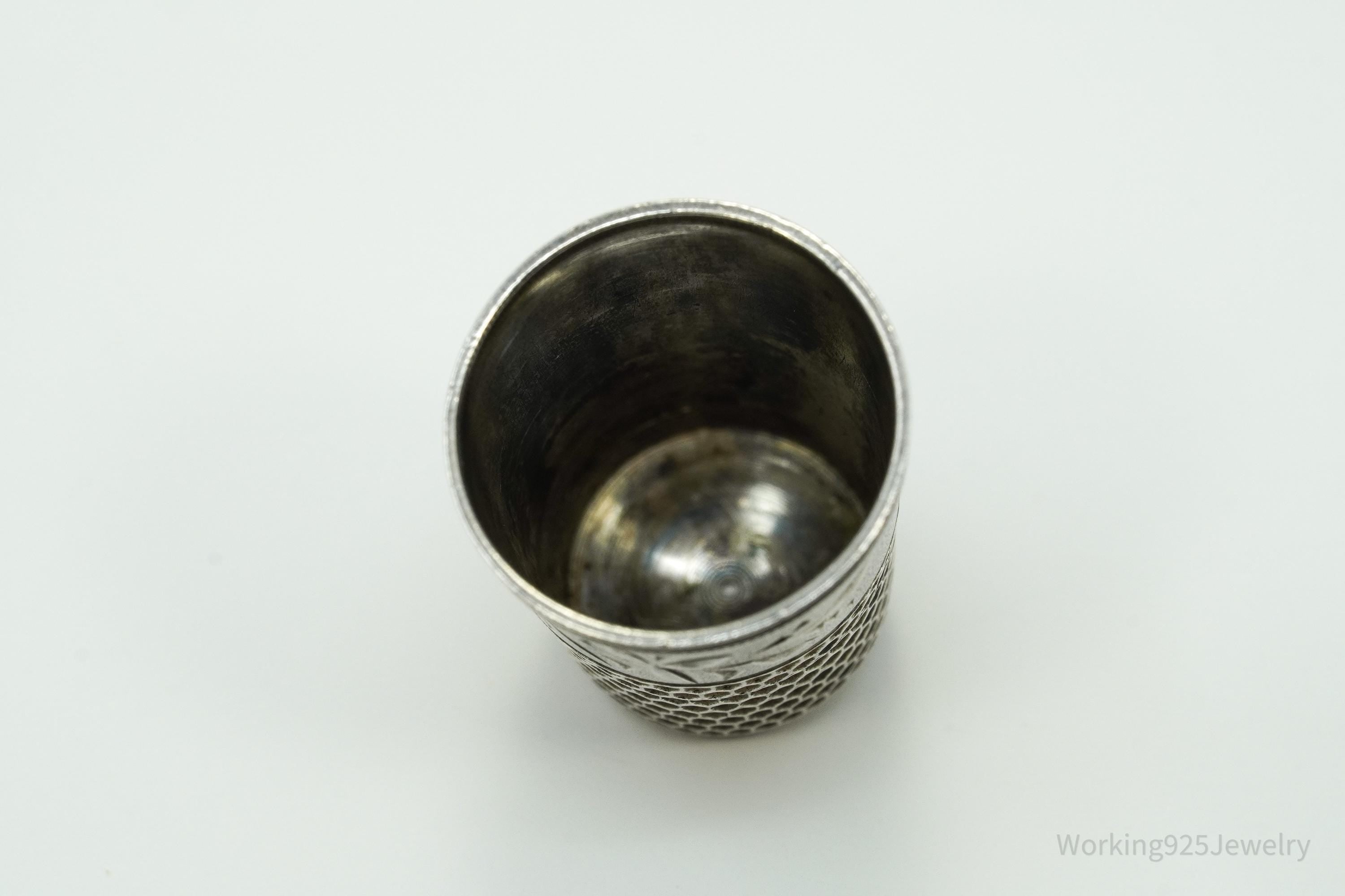 Antique Dome Sterling Silver Thimble Size 7