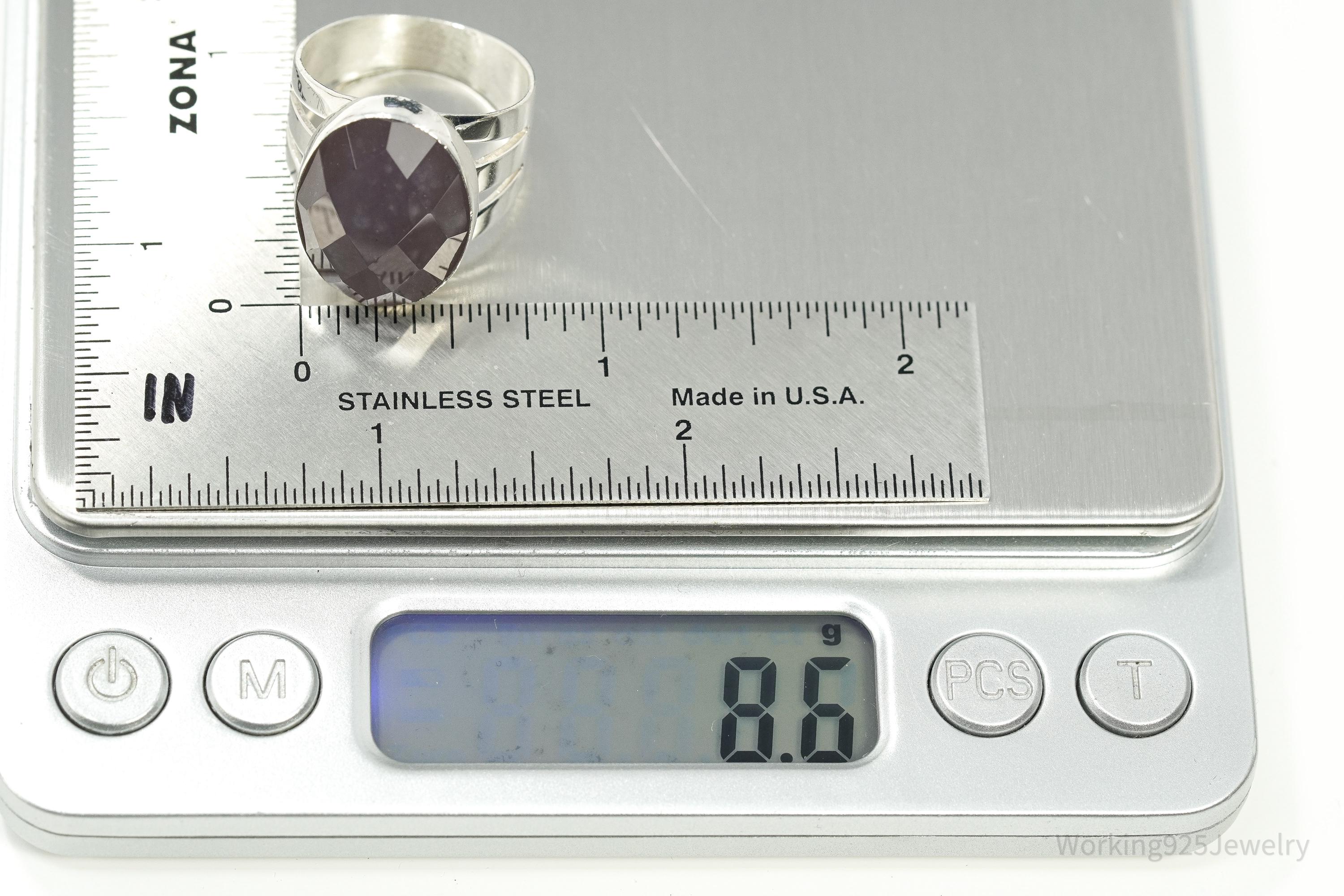 Vintage Desert Rose Trading Co Checkerboard Quartz Sterling Silver Ring - Size 9