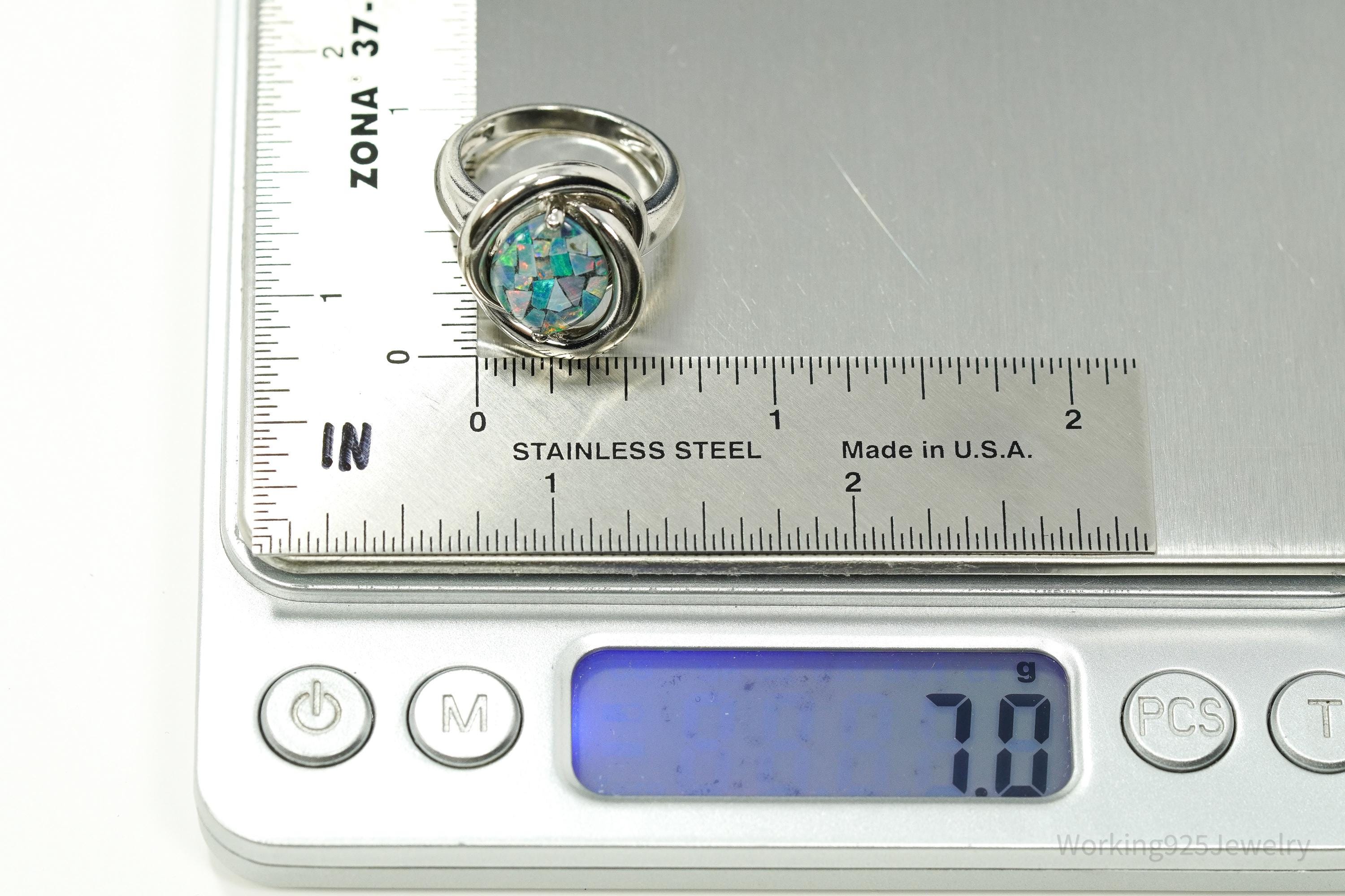 Vintage KN Opal Sterling Silver Ring - Size 7