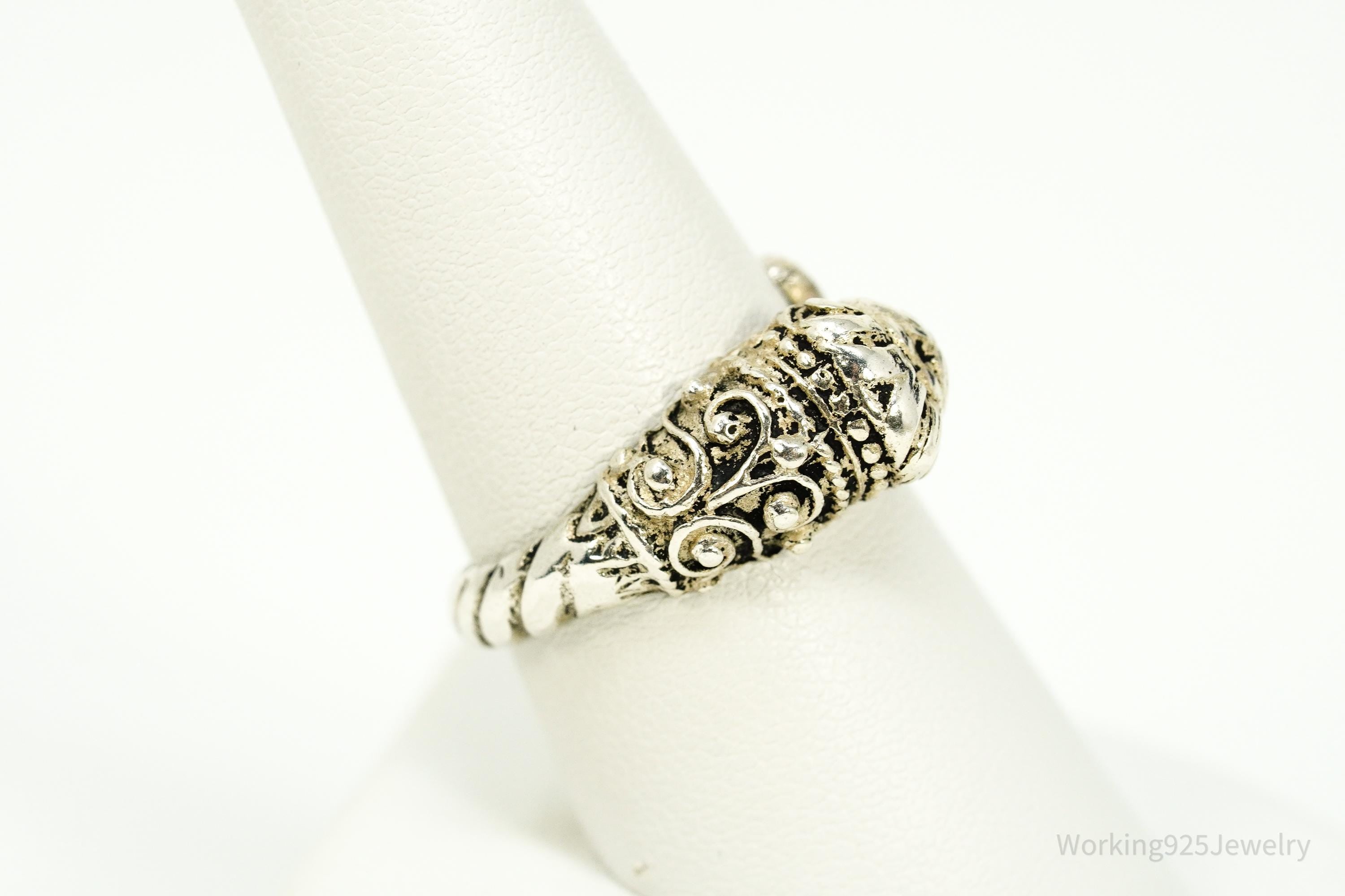 Vintage Lion's Head King Of The Jungle Sterling Silver Wrap Ring Size 8.75