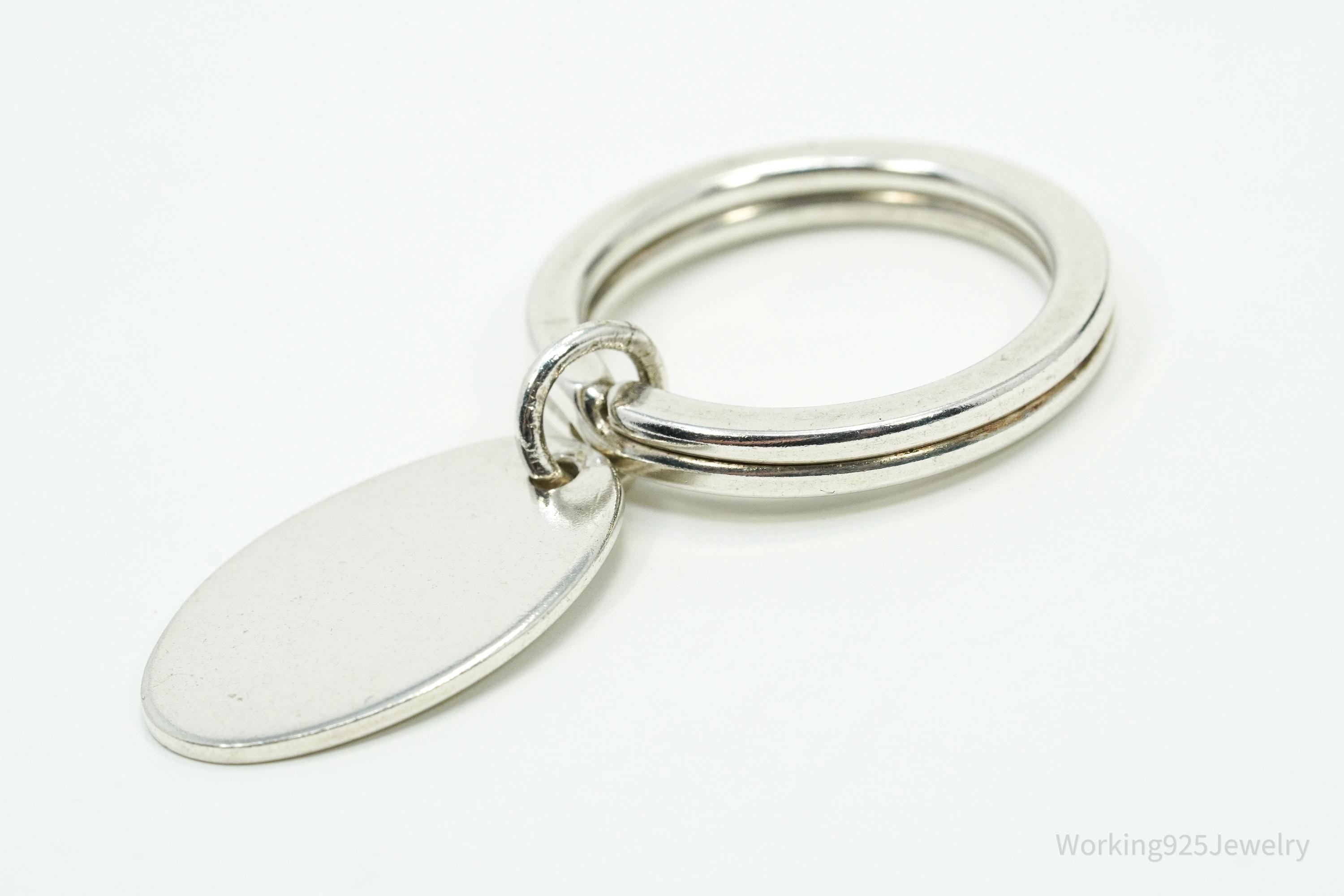 Antique Vintage Engravable Sterling Silver Key Ring