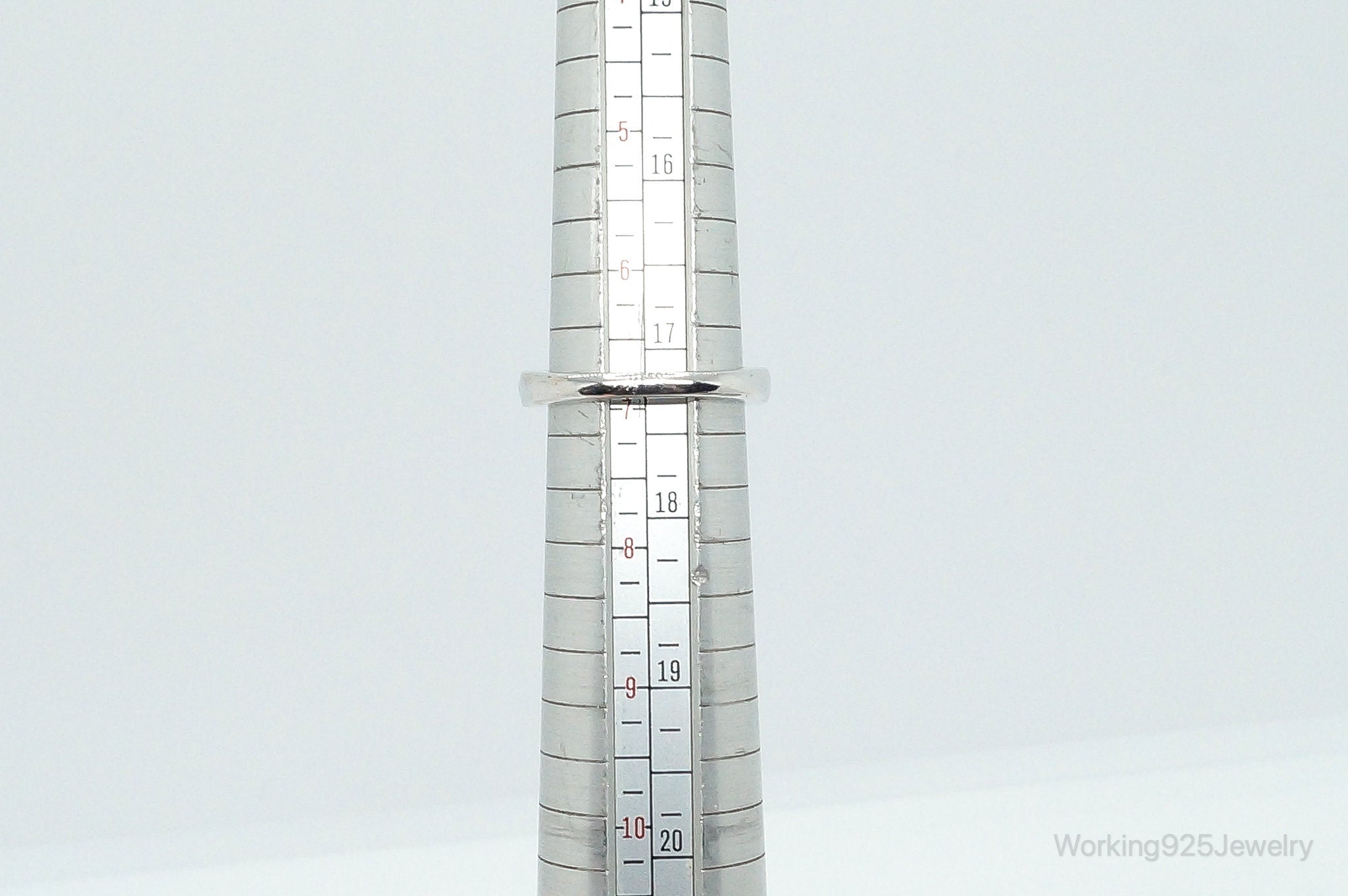 Fuchsia Tourmaline Cubic Zirconia "Mom" Sterling Silver Ring - Size 6.75