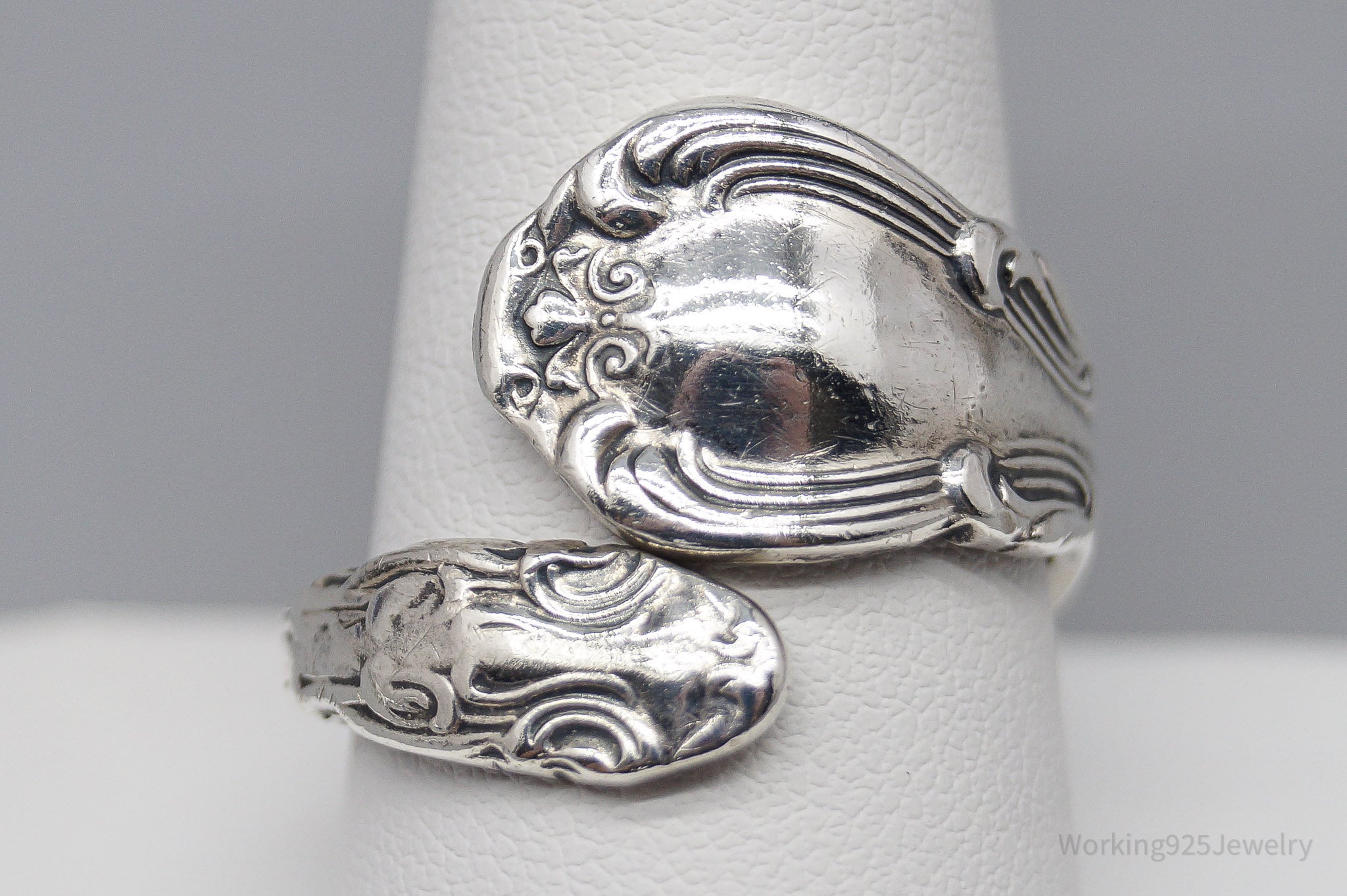 Antique GORHAM 1895 Sterling Silver Wrap Spoon Ring - Size 10