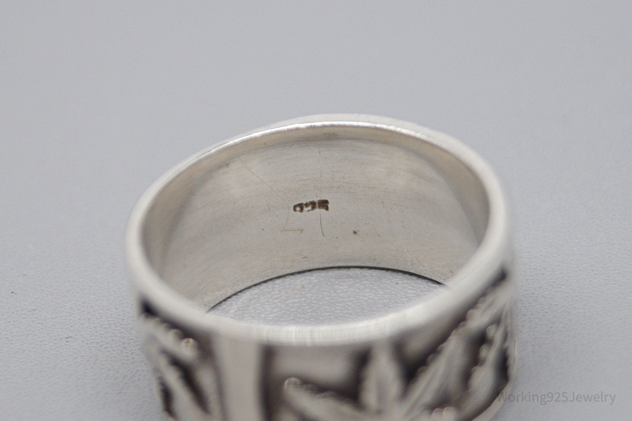 Vintage Medical Marijuana Pot Plant Weed Sterling Silver Ring - Size 7.5