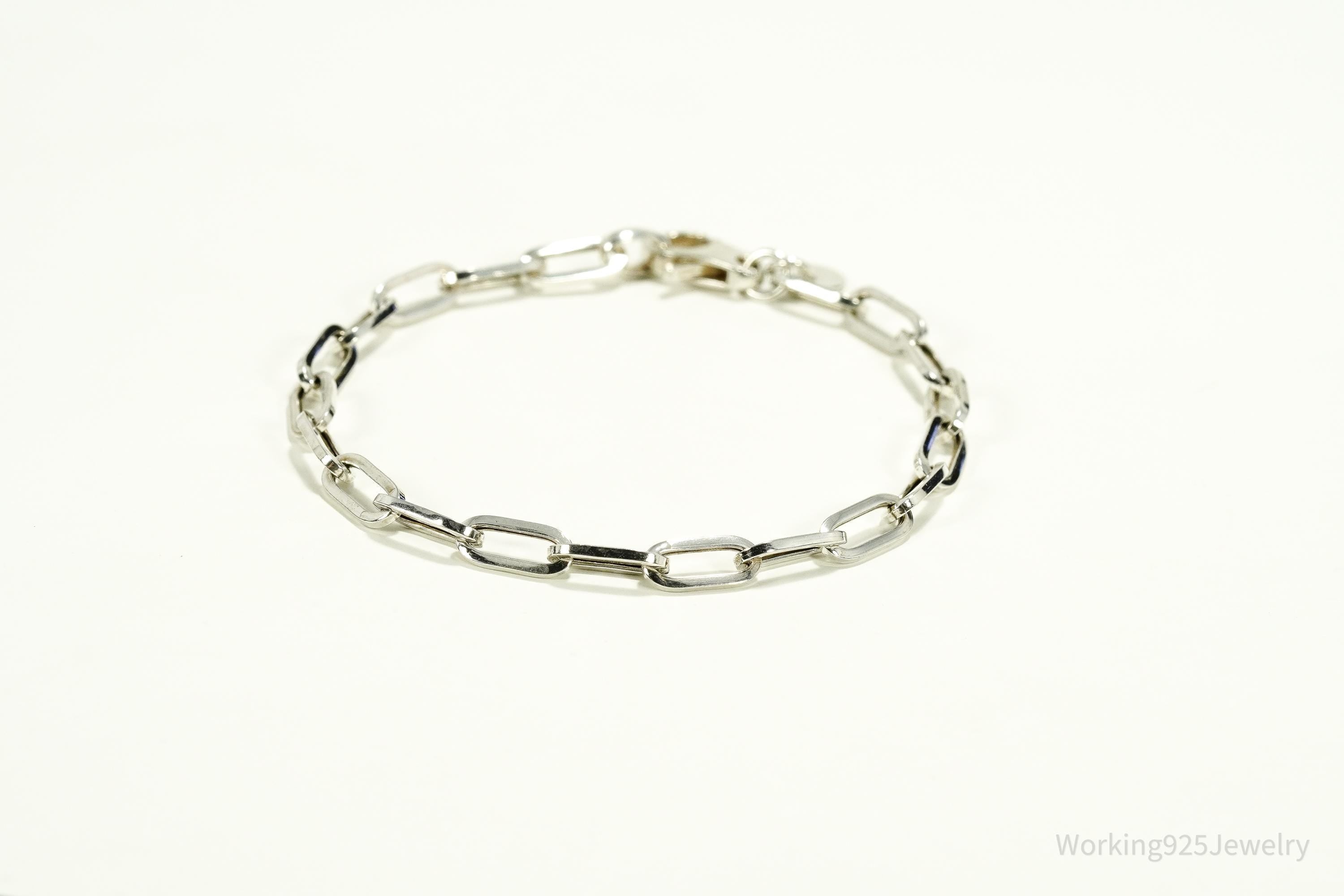 Vintage Italian Dyaderma Chain Link Sterling Silver Bracelet - 7 5/8"