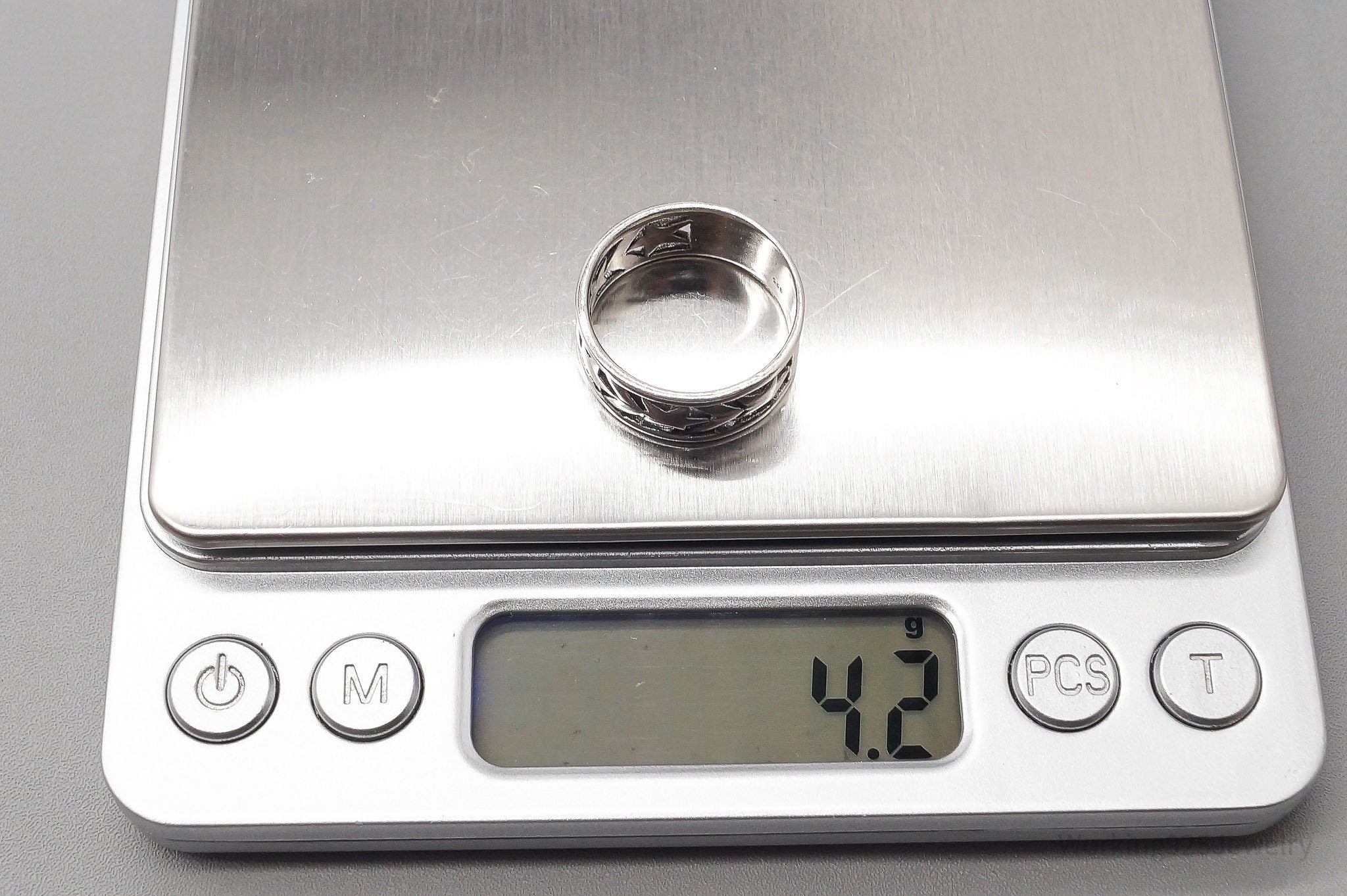 Vintage Boma Star Pattern Sterling Silver Band Ring - Size 7.25