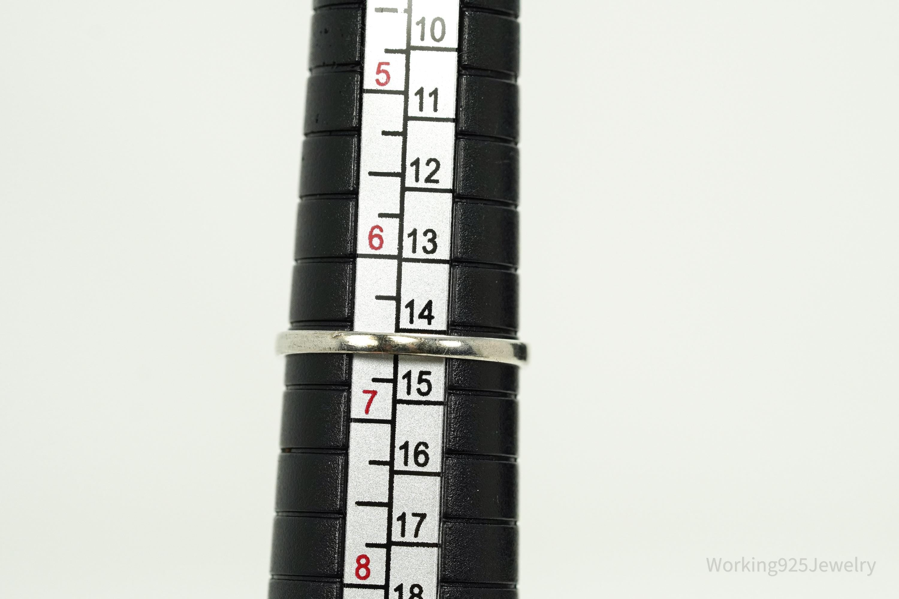 Vintage 1980s Birmingham Garnet Sterling Silver Ring - Size 6.5