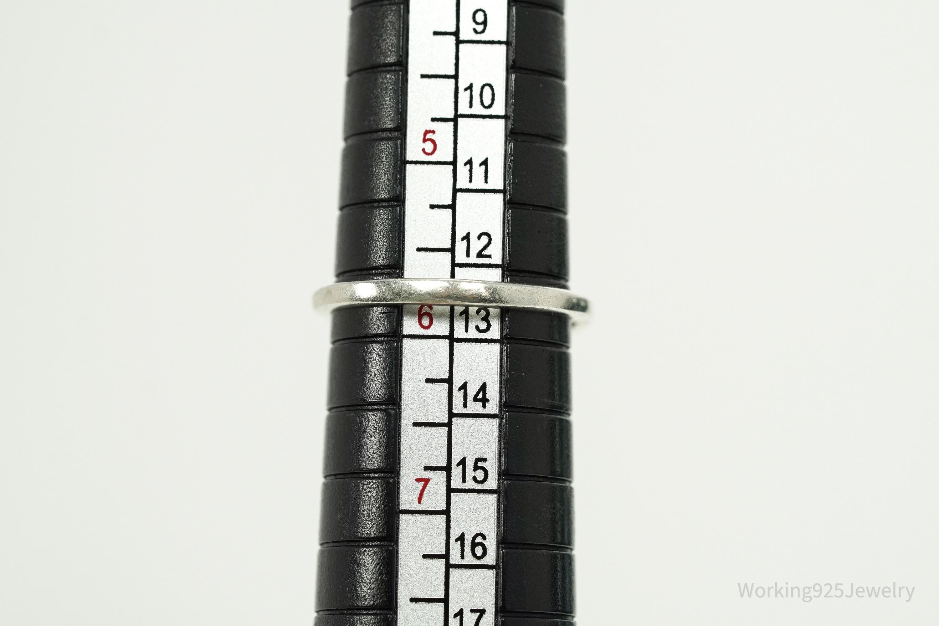 Vintage Amethyst & White Topaz Sterling Silver Ring - Size 5.75