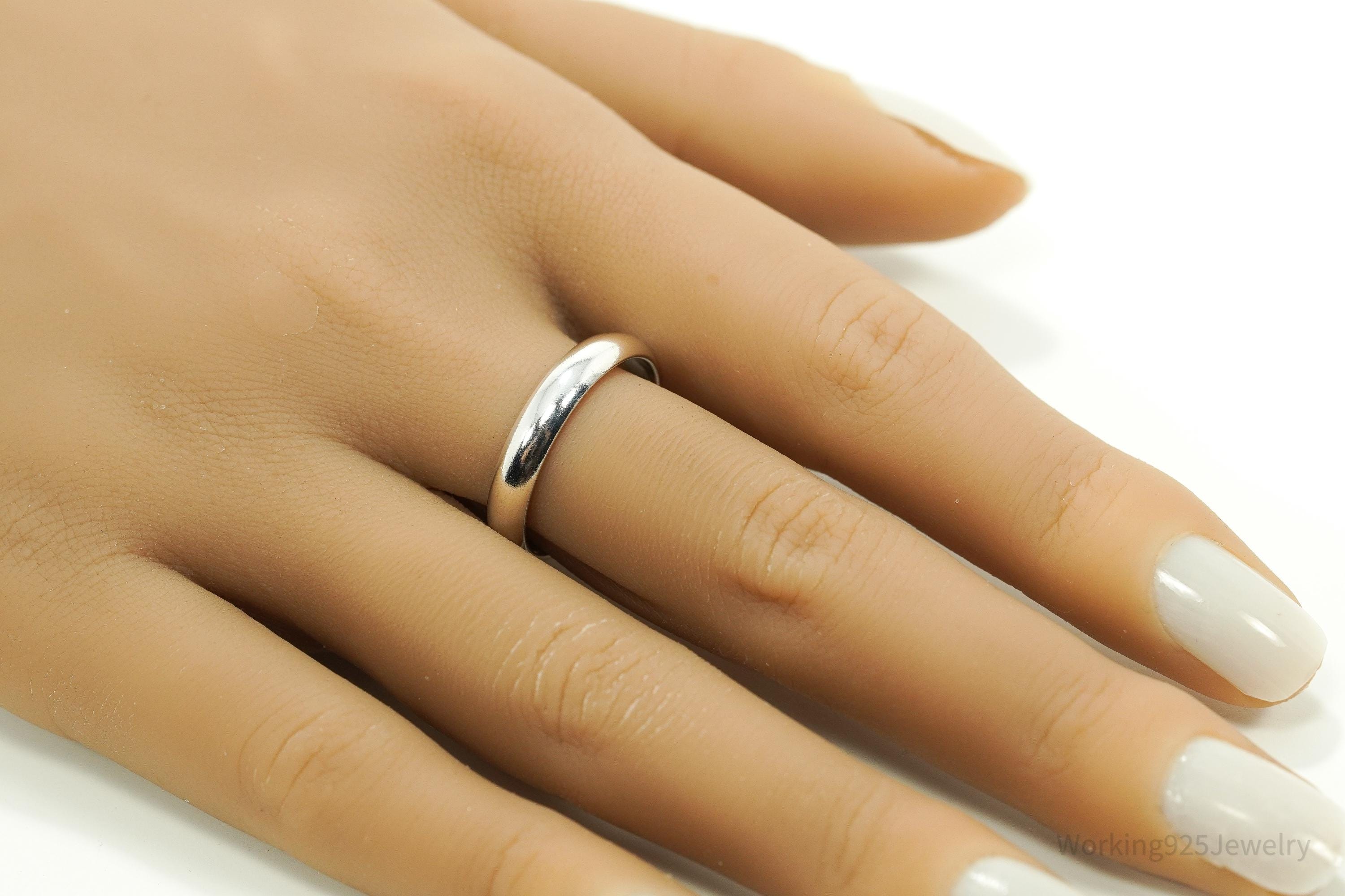 Vintage Sterling Silver Band Ring - Size 9.25