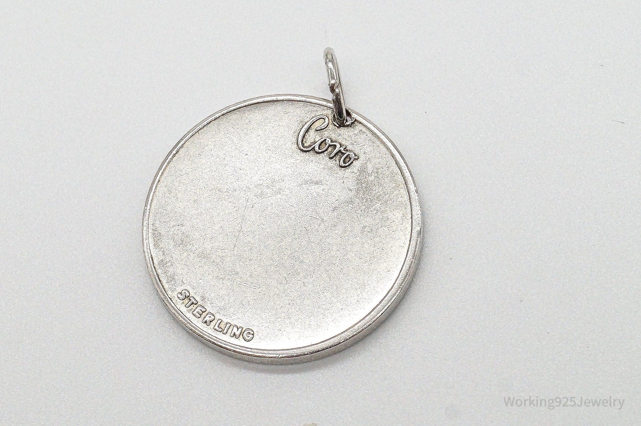 Rare Vintage Coro WWII In The Service Son Sterling Silver Pendant