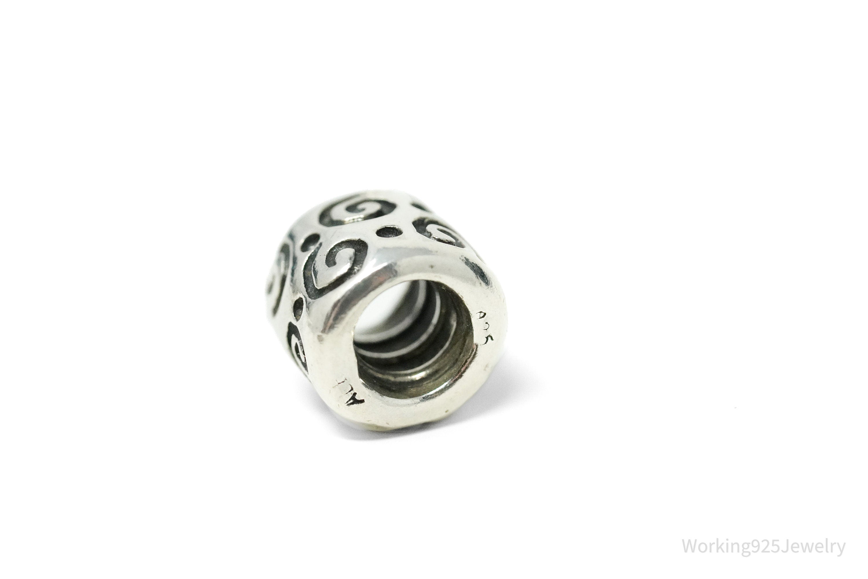 Retired Authentic Designer Pandora Swirls Charm Sterling Silver