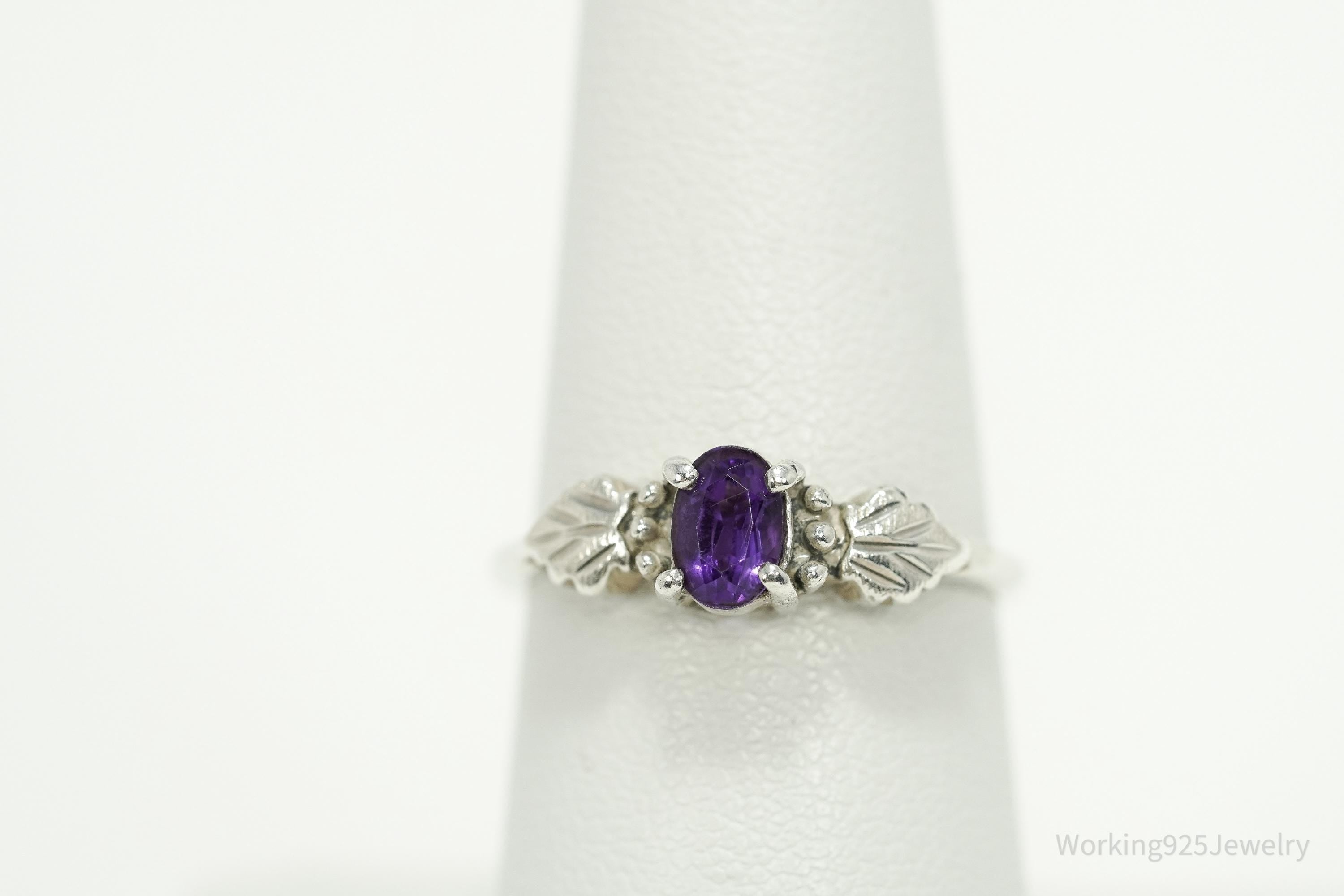 Vintage WMCO Purple Amethyst Sterling Silver Ring - Size 7.25