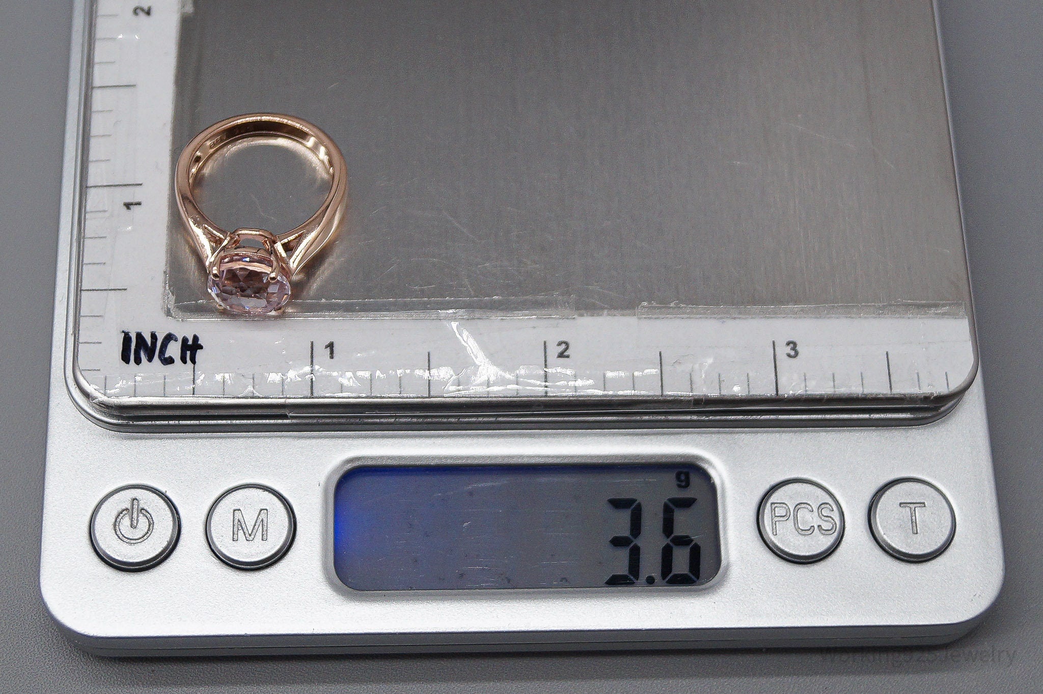 JTV BBJ Pink Kunzite 18K Rose Gold Over Sterling Silver Ring - Size 5