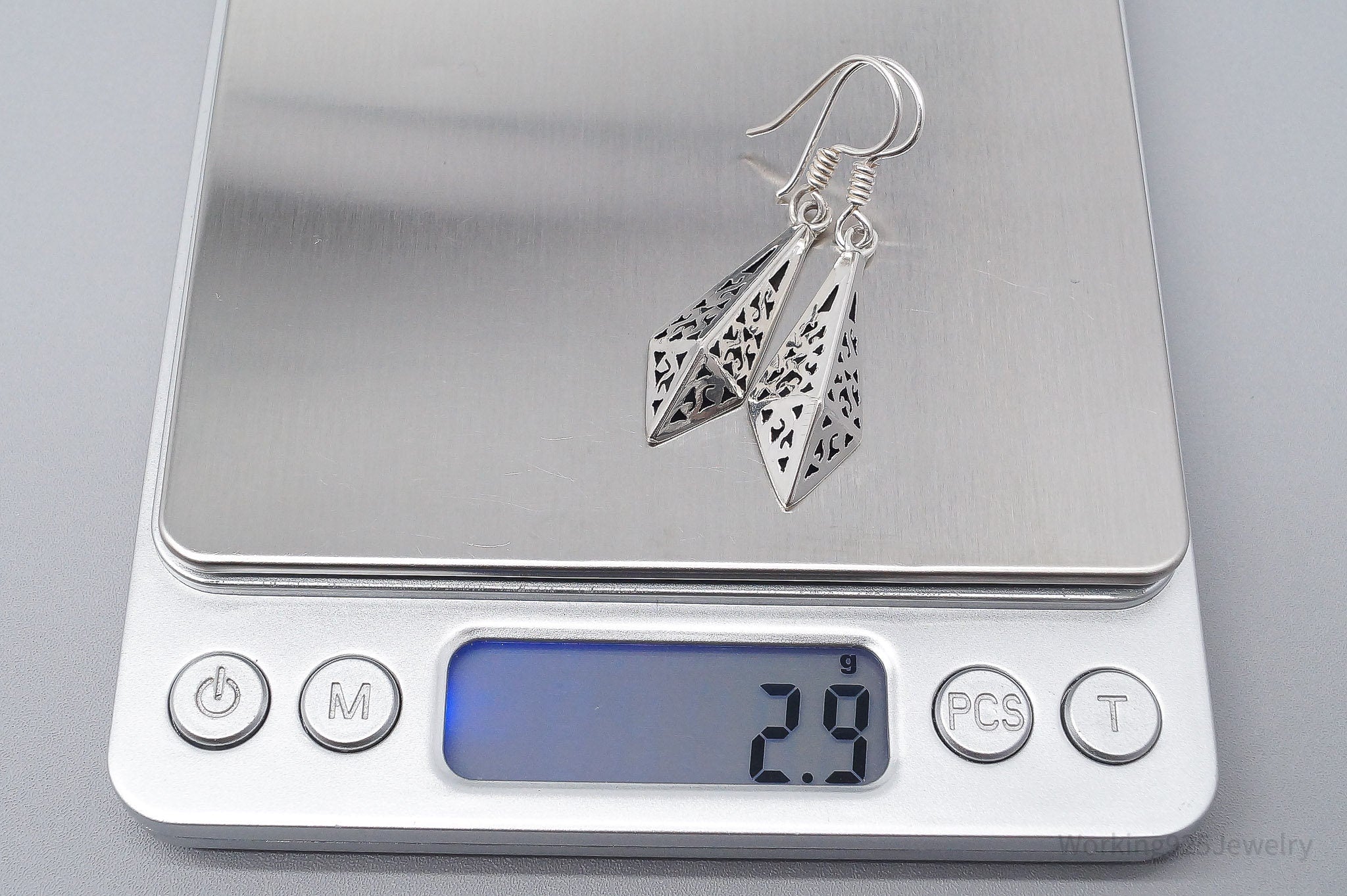 Vintage Filigree Cut Out Sterling Silver Earrings