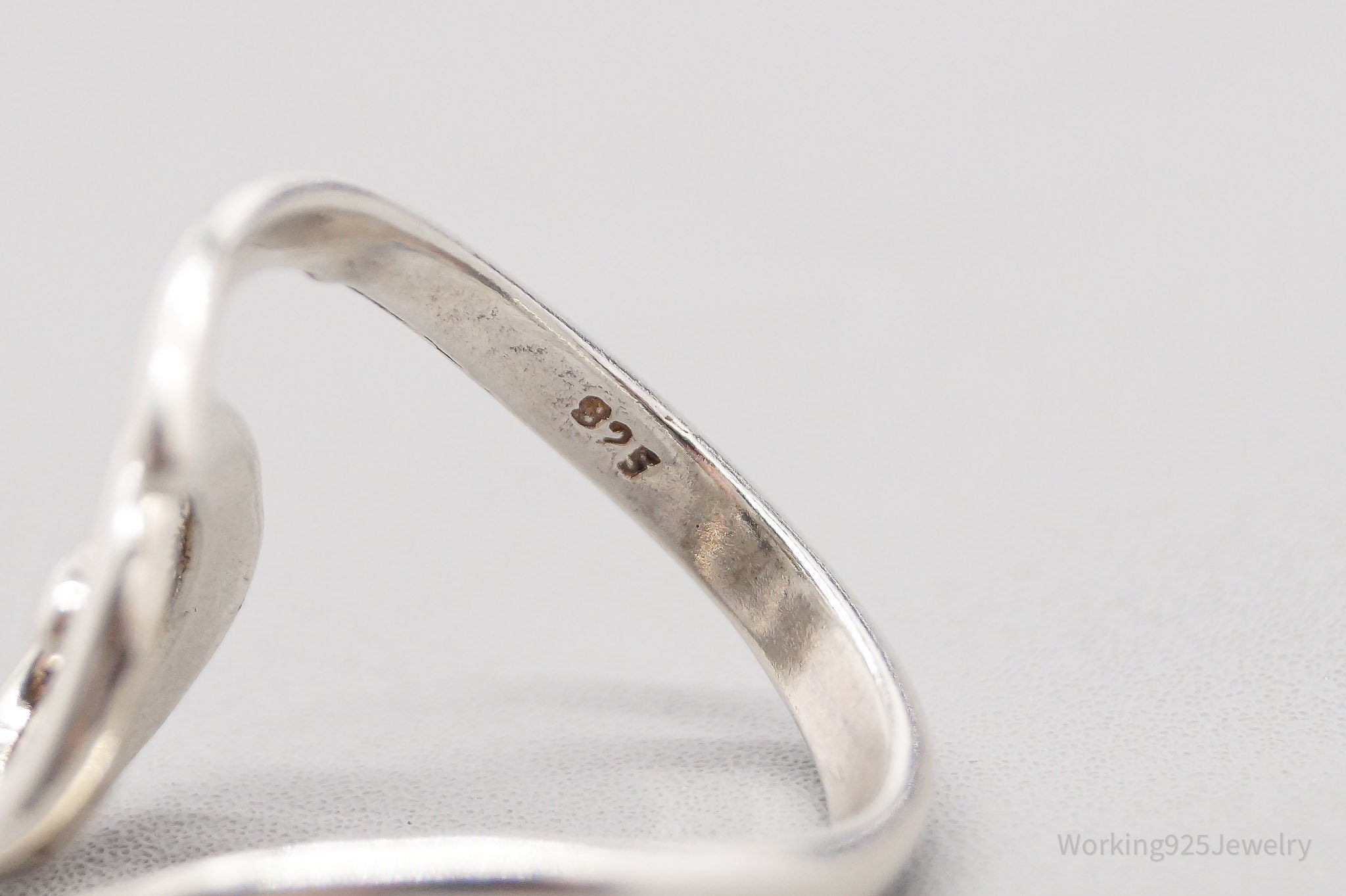 Vintage Spiral Modernist Sleek Sterling Silver Ring - Size 8.75