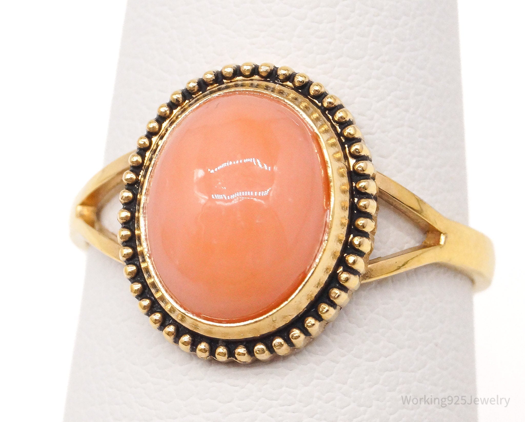 Antique Designer Clark & Coombs Coral 10K Gold Filled Ring - Size 7.75