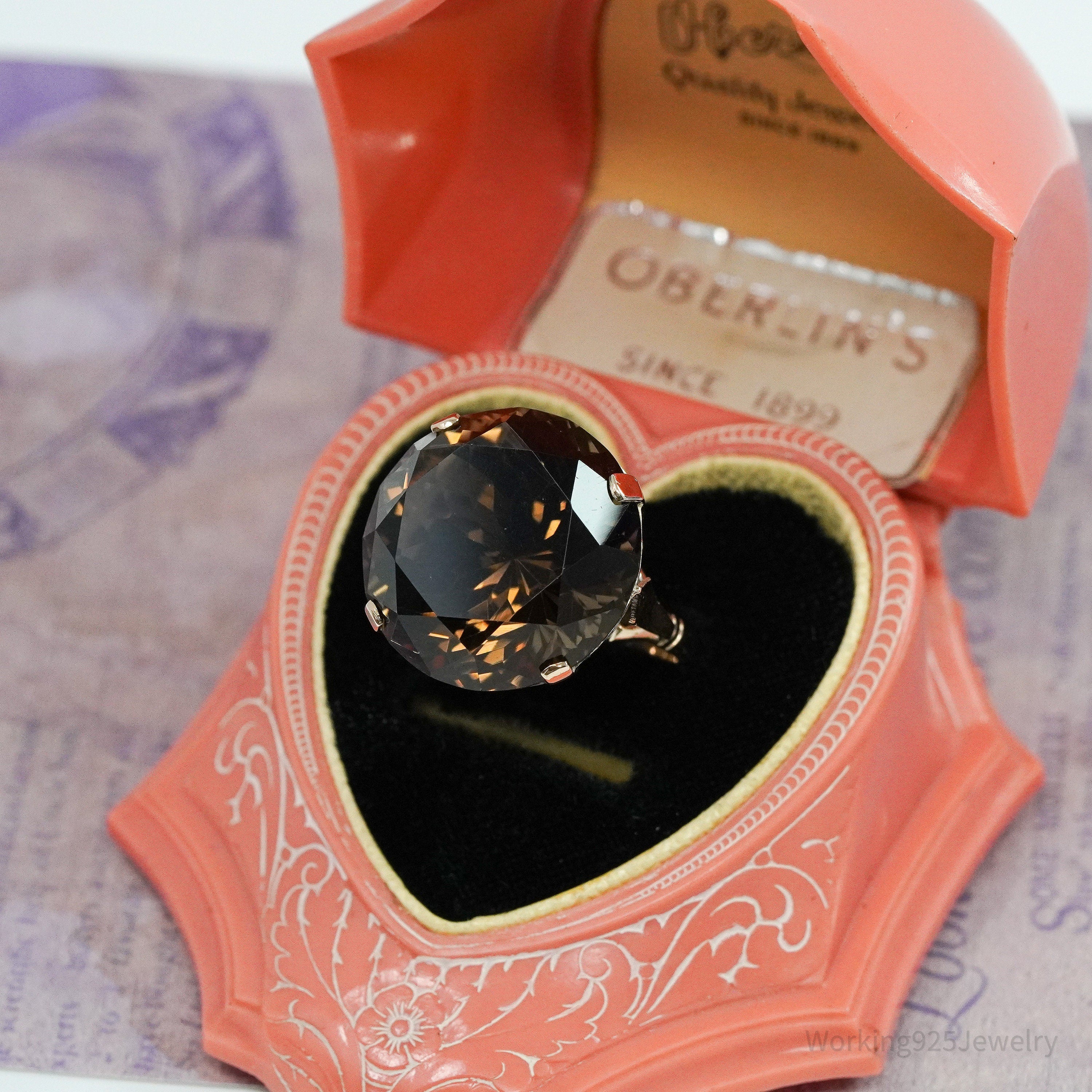 Large Smoky Quartz 14K Yellow Gold Ring - Size 8