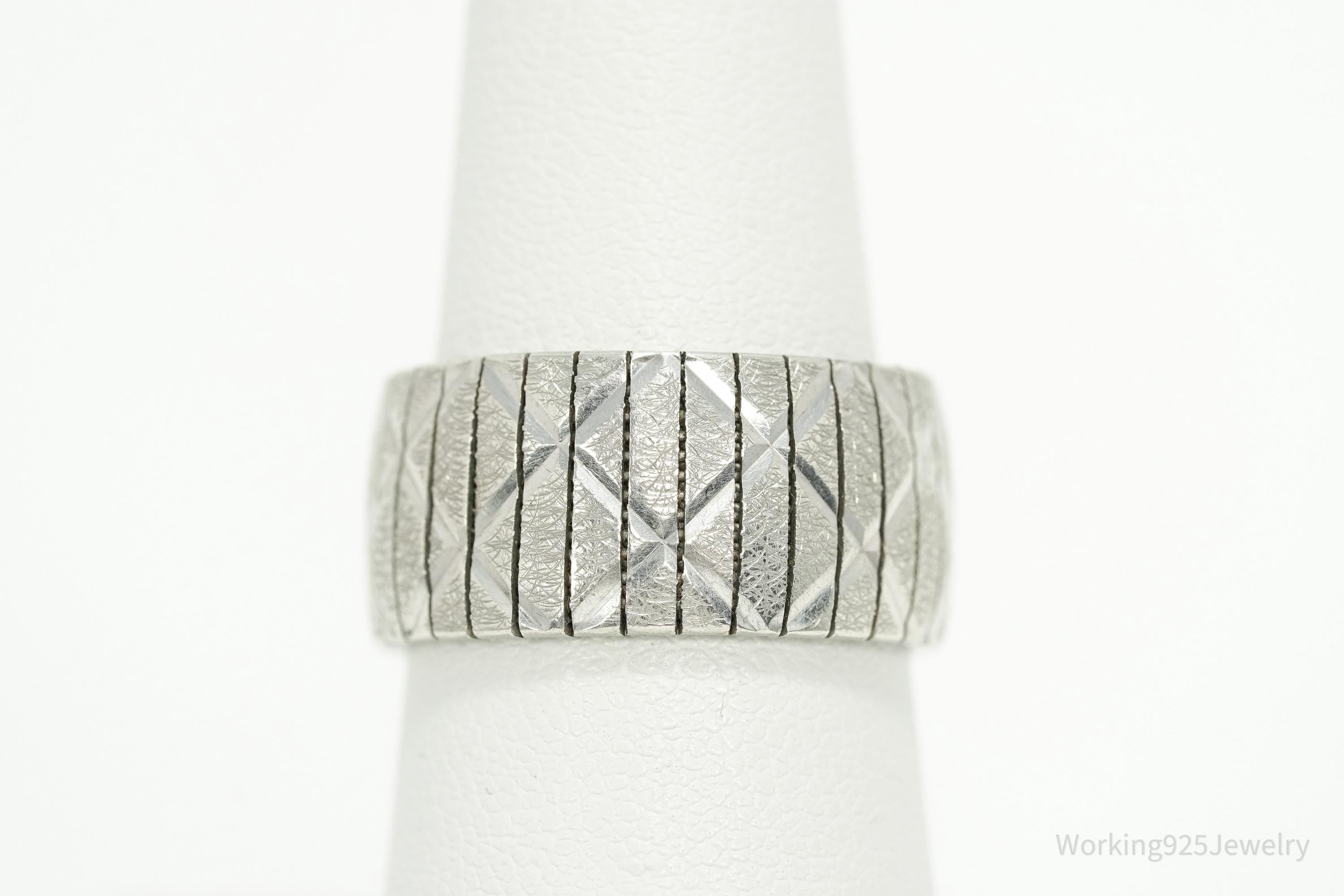 Vintage Italian REEB Sterling Silver Band Ring - Size 8.75