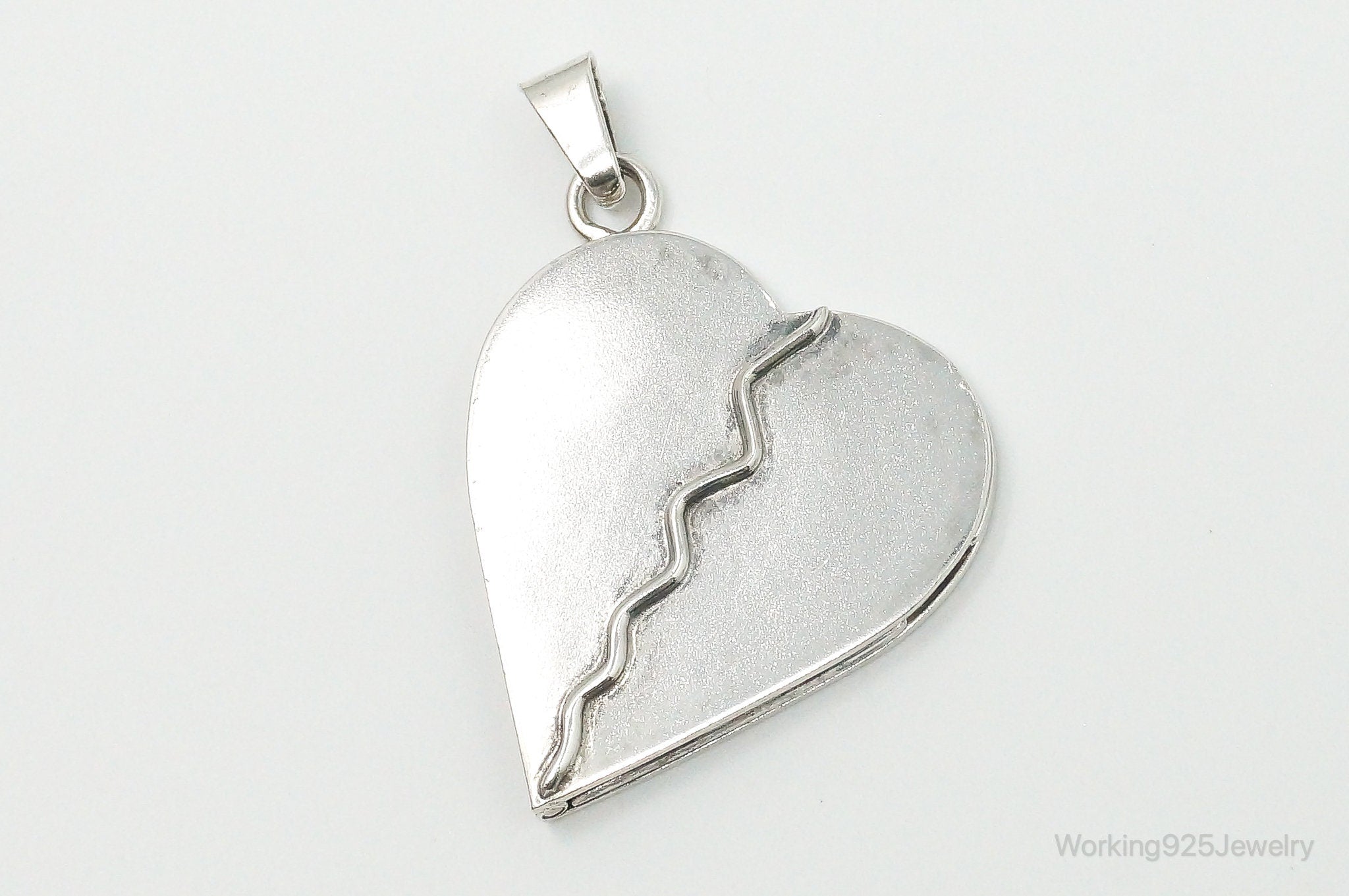 Vintage Mexico Heart Folding Locket Sterling Silver Pendant