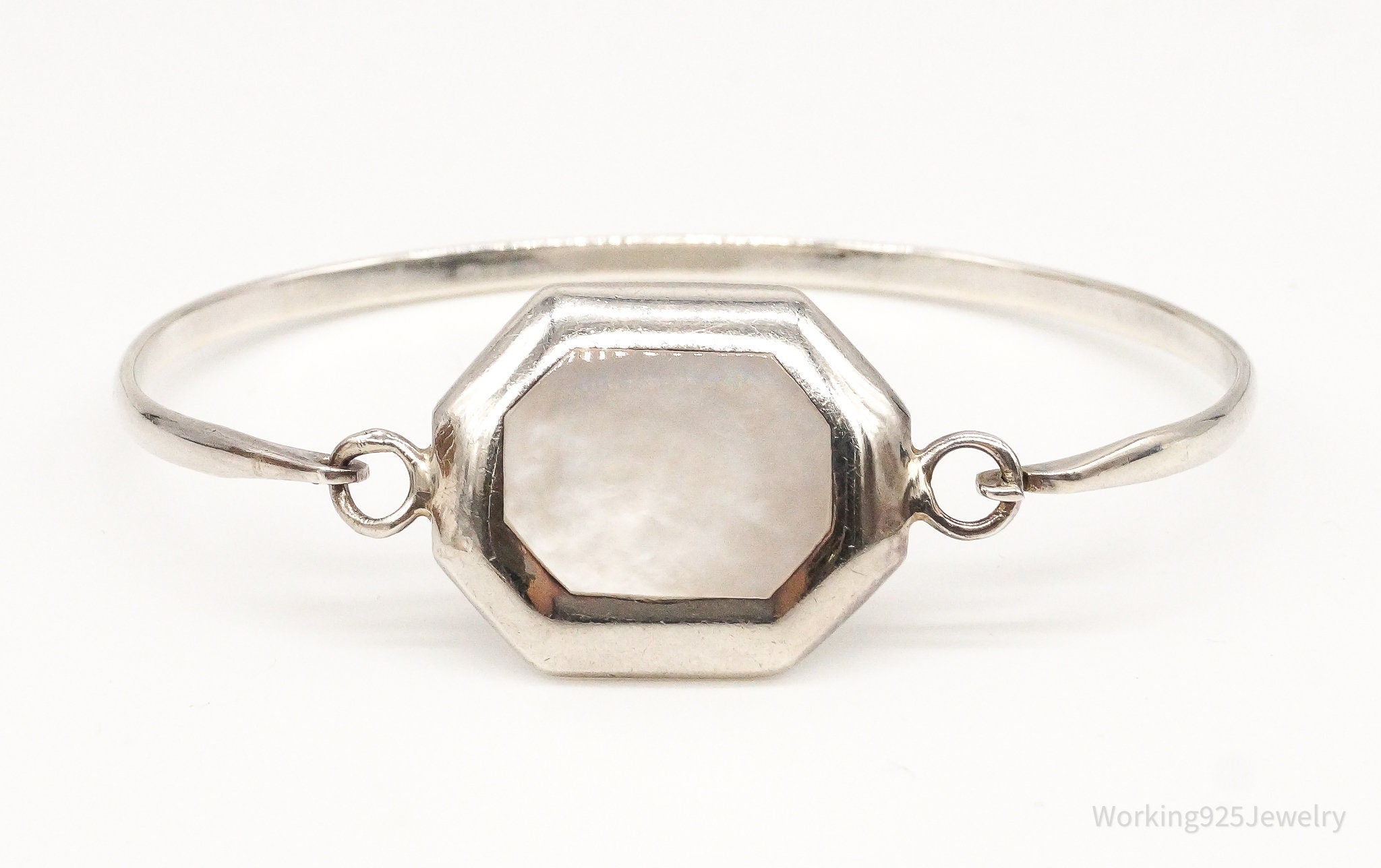 Vintage Mother Of Pearl Sterling Silver Bracelet